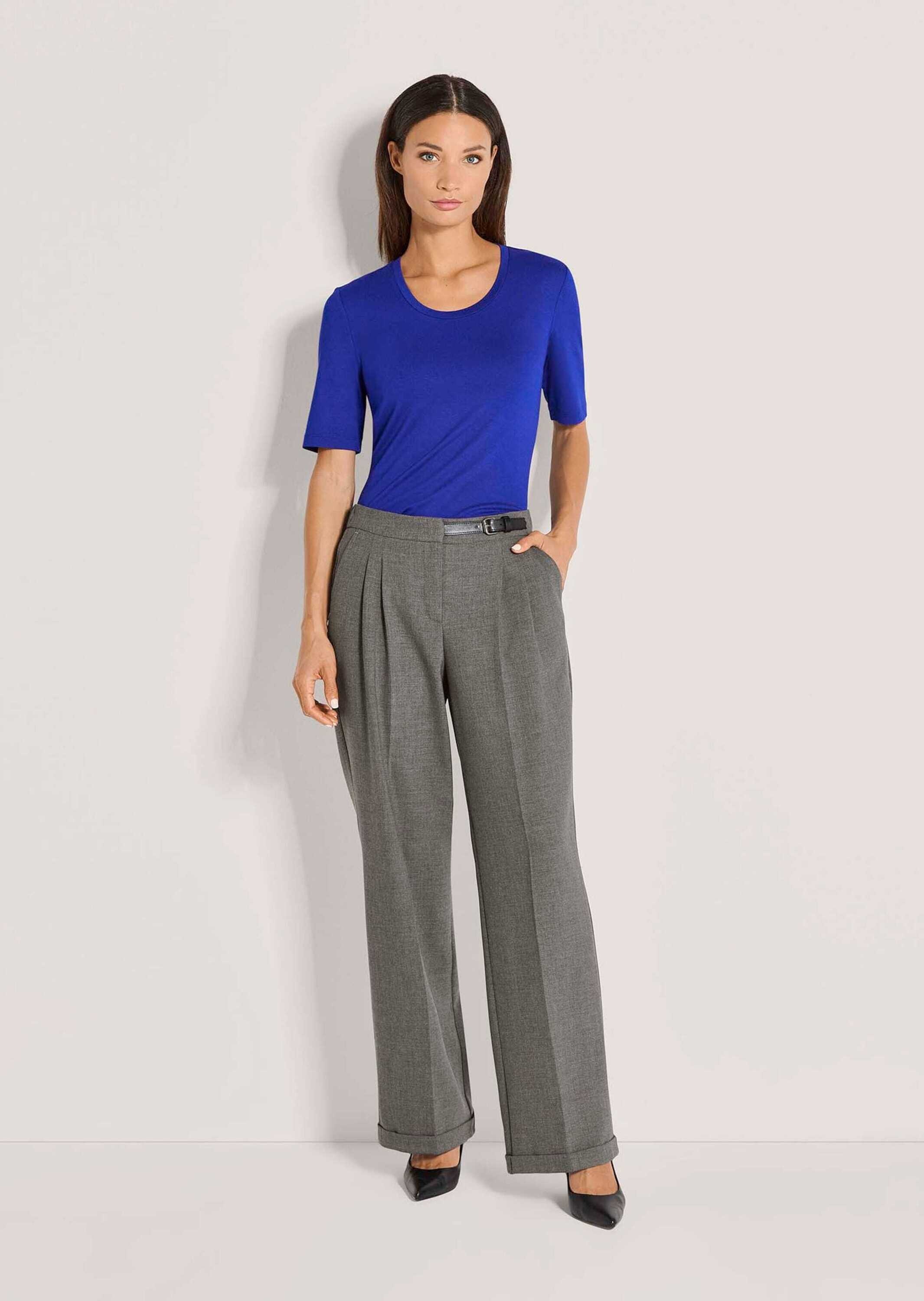 MADELEINE Bundfaltenhose »Hose Wide-Leg-Hose mit Zierriegel«