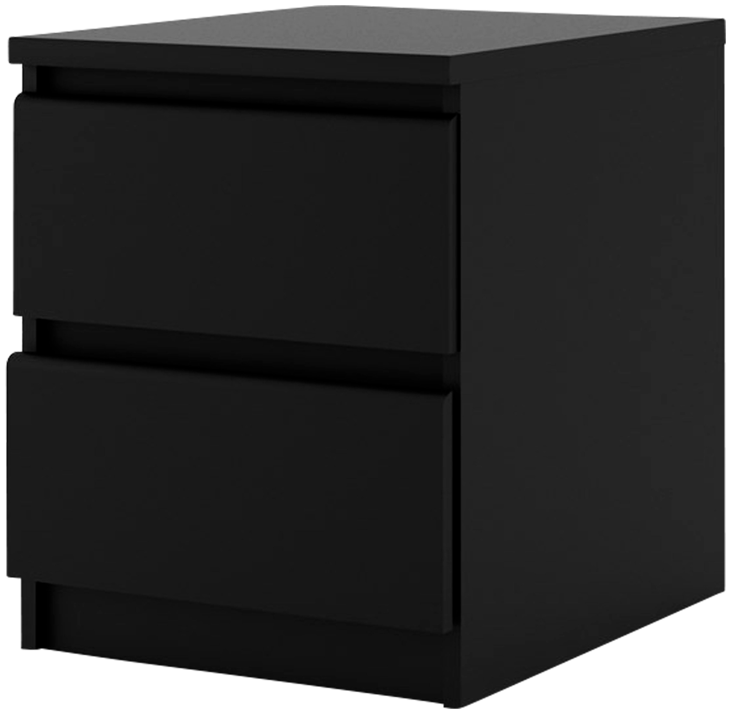 Nachttisch INOSIGN "Naia, 2 Schubladen, Aufbewahrung für das Schlafzimmer, grifflose Front", schwarz (schwarz matt), B:40,4cm H:49,5cm T:50cm, Tische, Nachttisch, Modern, skandinavisches Design, Schmal, in mehrere Farben 2