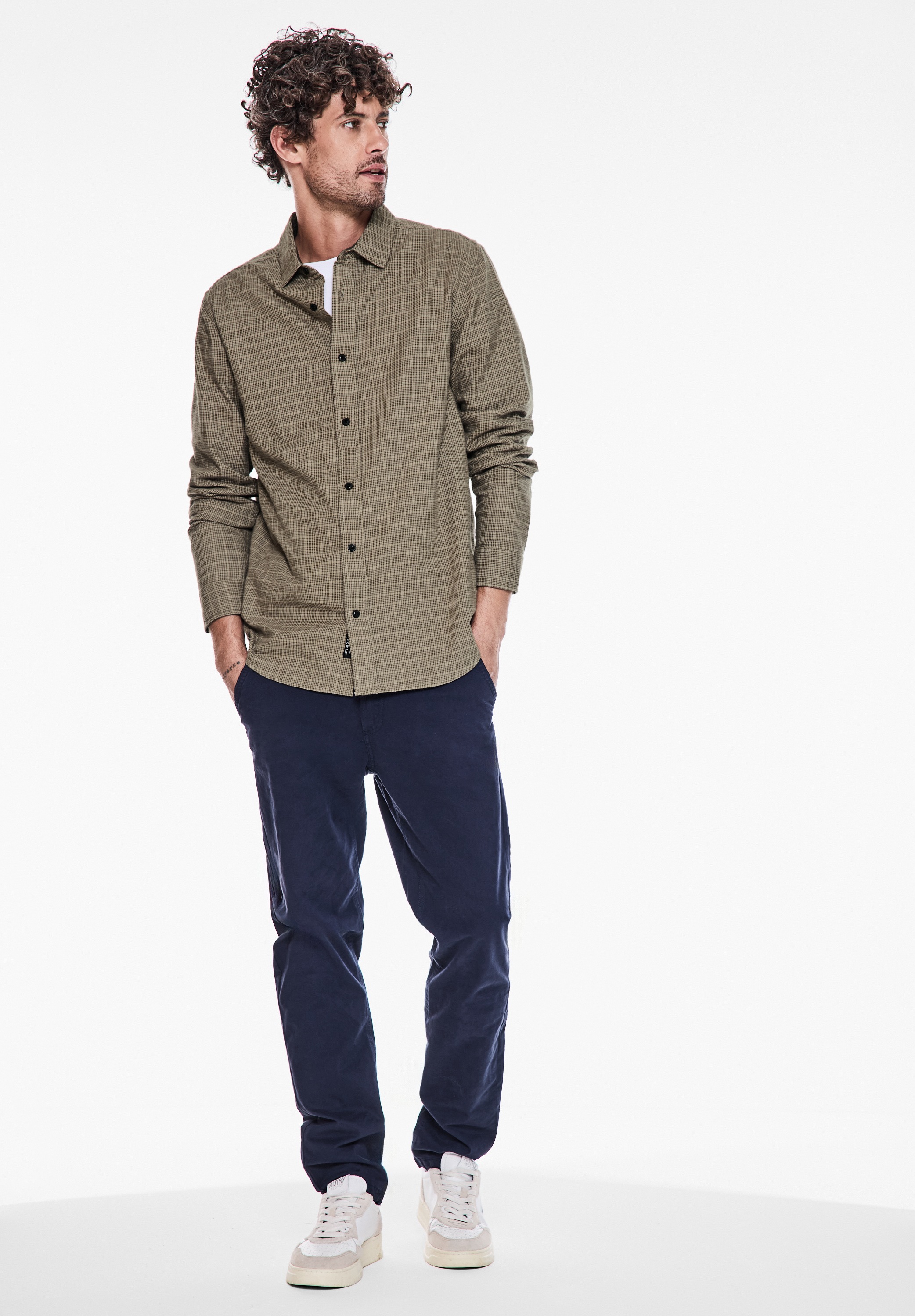 STREET ONE MEN Langarmhemd, aus reiner Baumwolle