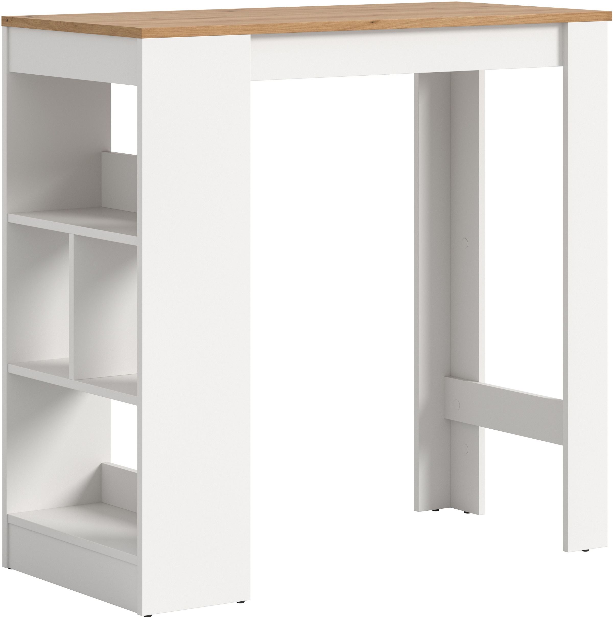 OTTO home Bartisch "NORDBY, Breite x Höhe: 105 x 103cm, 4 offene Fächer" Esstisch, Stehtisch, Tresentisch, Bistrotisch, Küchentisch