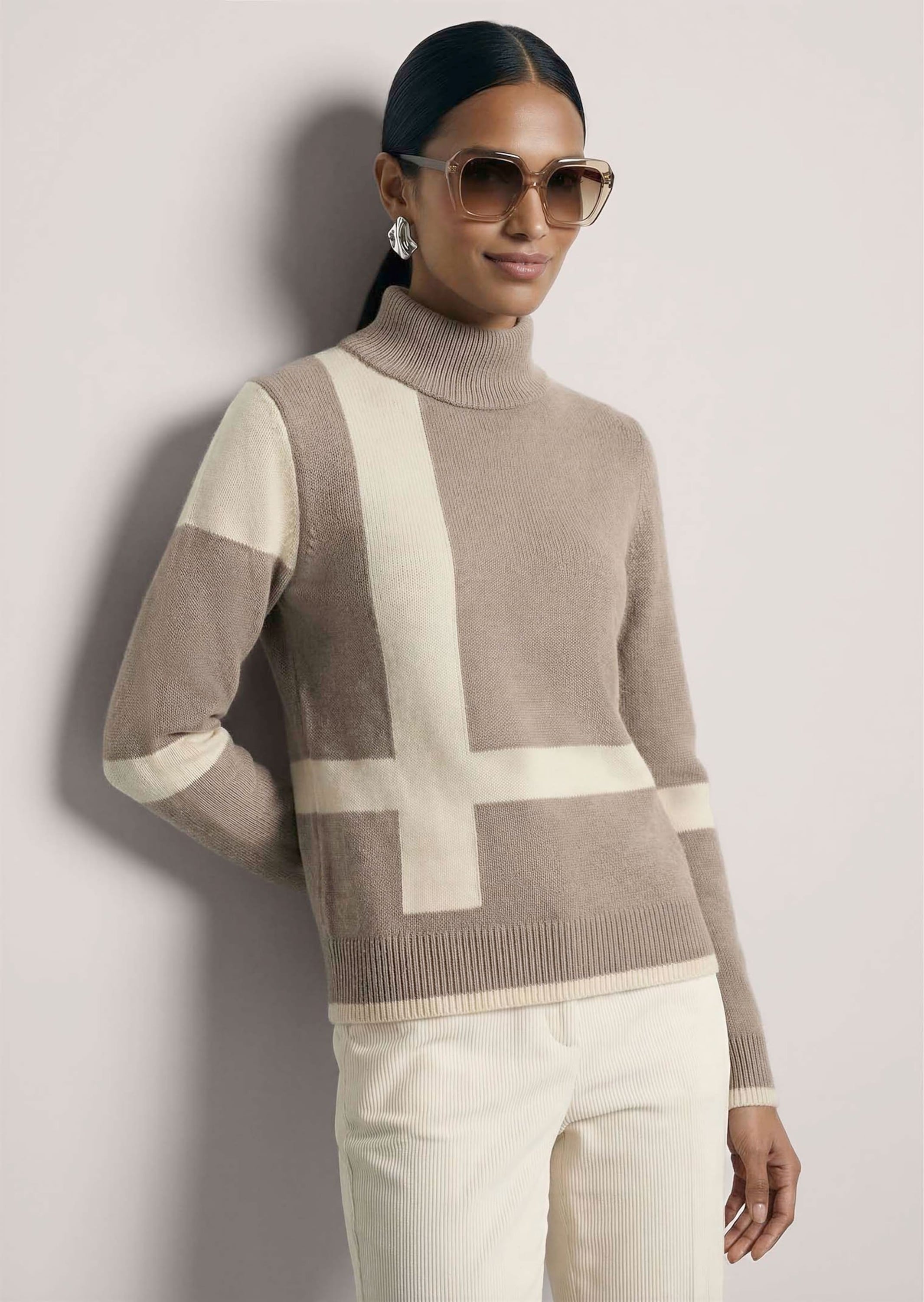MADELEINE Longpullover »Pullover Strickpullover mit Colour-Blocking«