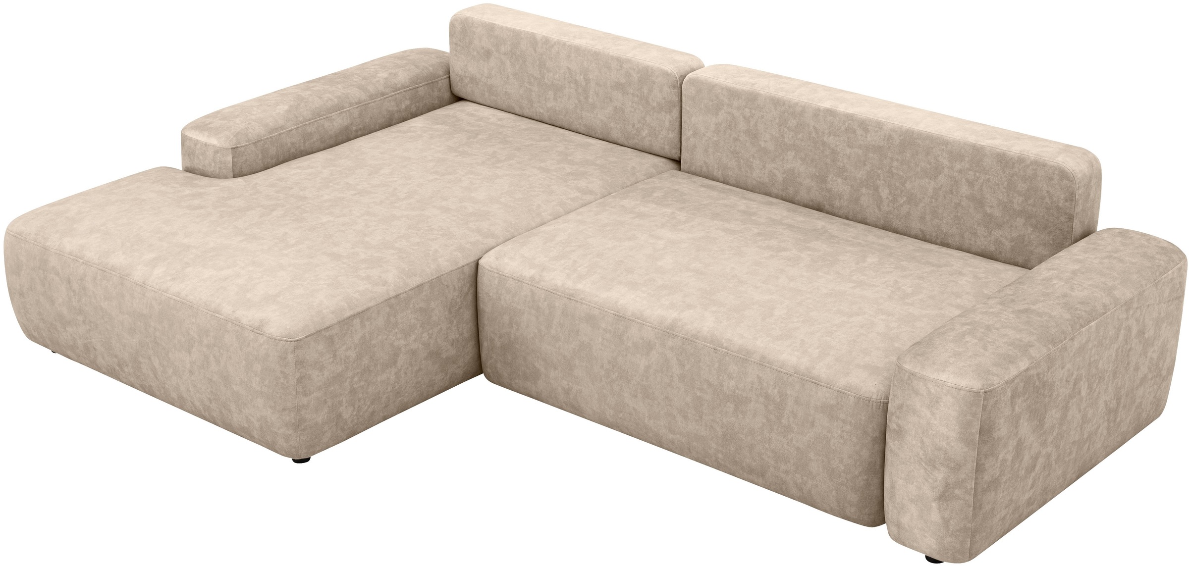 INOSIGN Ecksofa »TORGE (264cm), Schlafsofa in Cord, Samtvelours o Struktur fein, L-Form«, Schlaffunktion, Bettkasten, Liegefläche: 125/210 cm