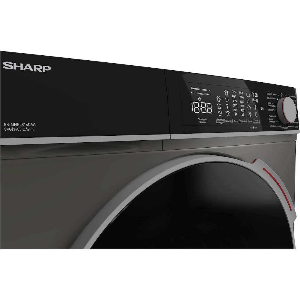 Sharp Waschmaschine »ES-MNFL814CAA-DE«, ES-MNFL814CAA-DE, 8 kg, 1400 U/min