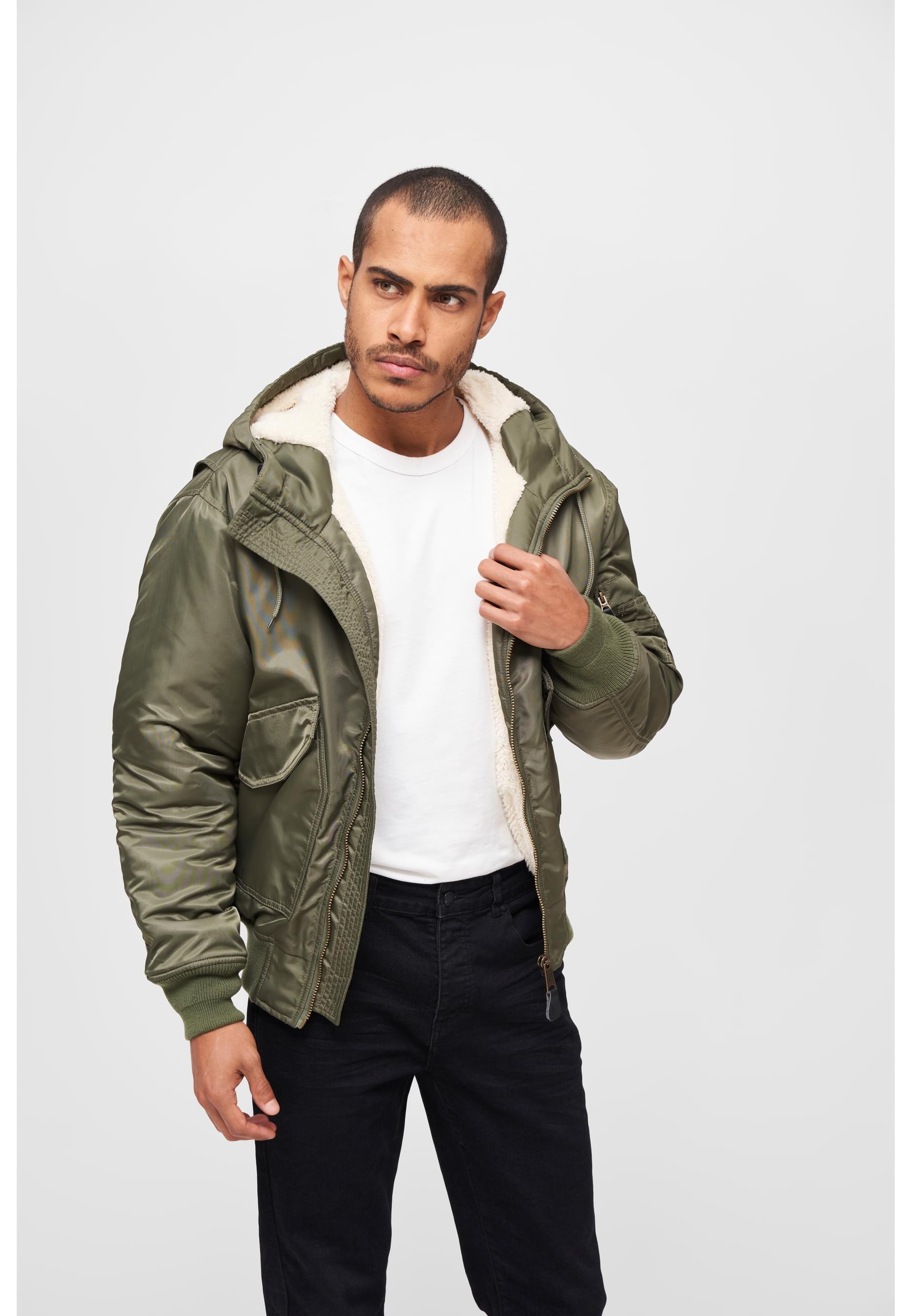Thumbnail - Brandit Bomberjacke "Brandit Herren CWU Jacket hooded" 1 Stk. tlg. mit Kapuze
