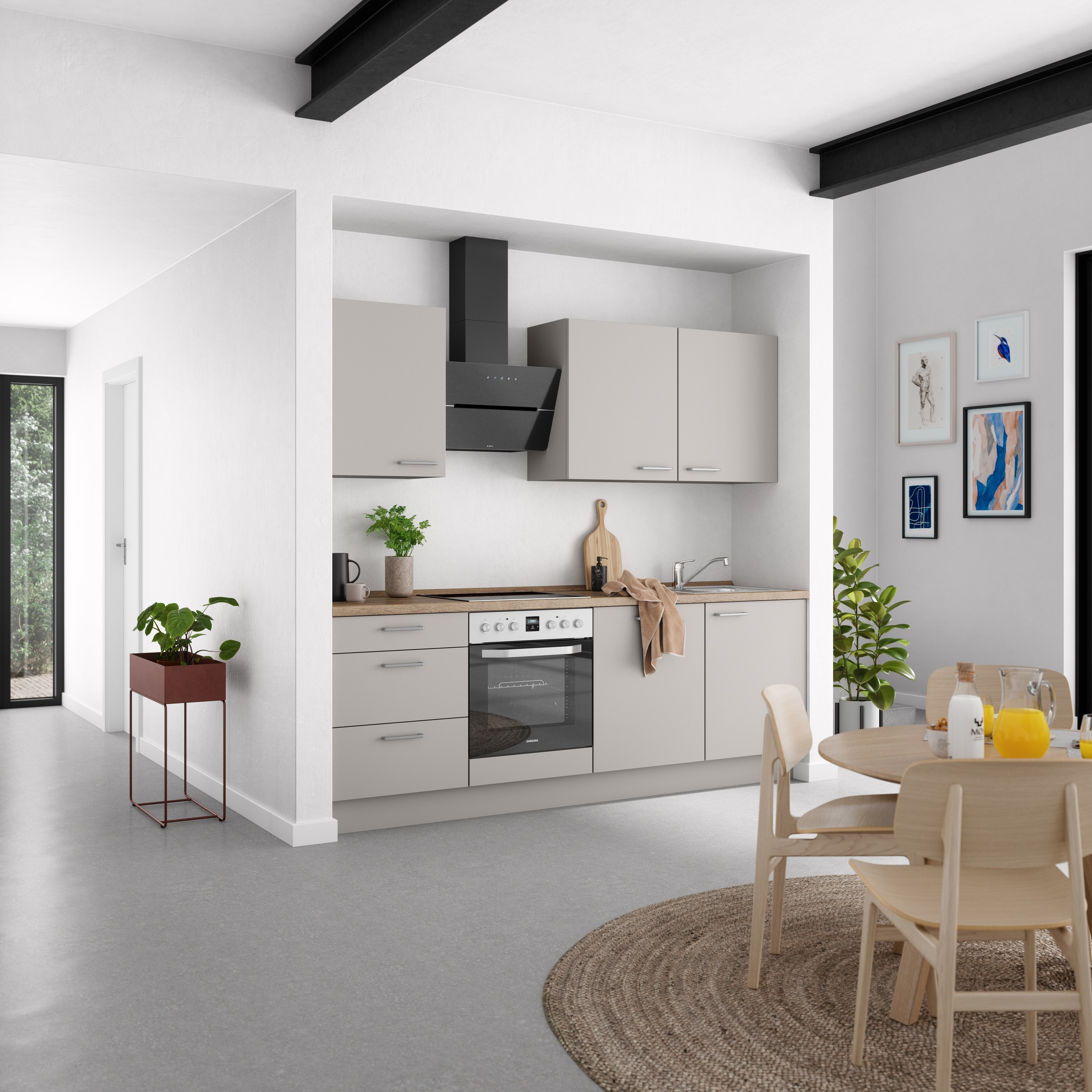 nobilia® Küchenzeile »"Touch II"«, vormontiert, Ausrichtung wählbar, Breite 240 cm, wahlw. mit E-Geräten