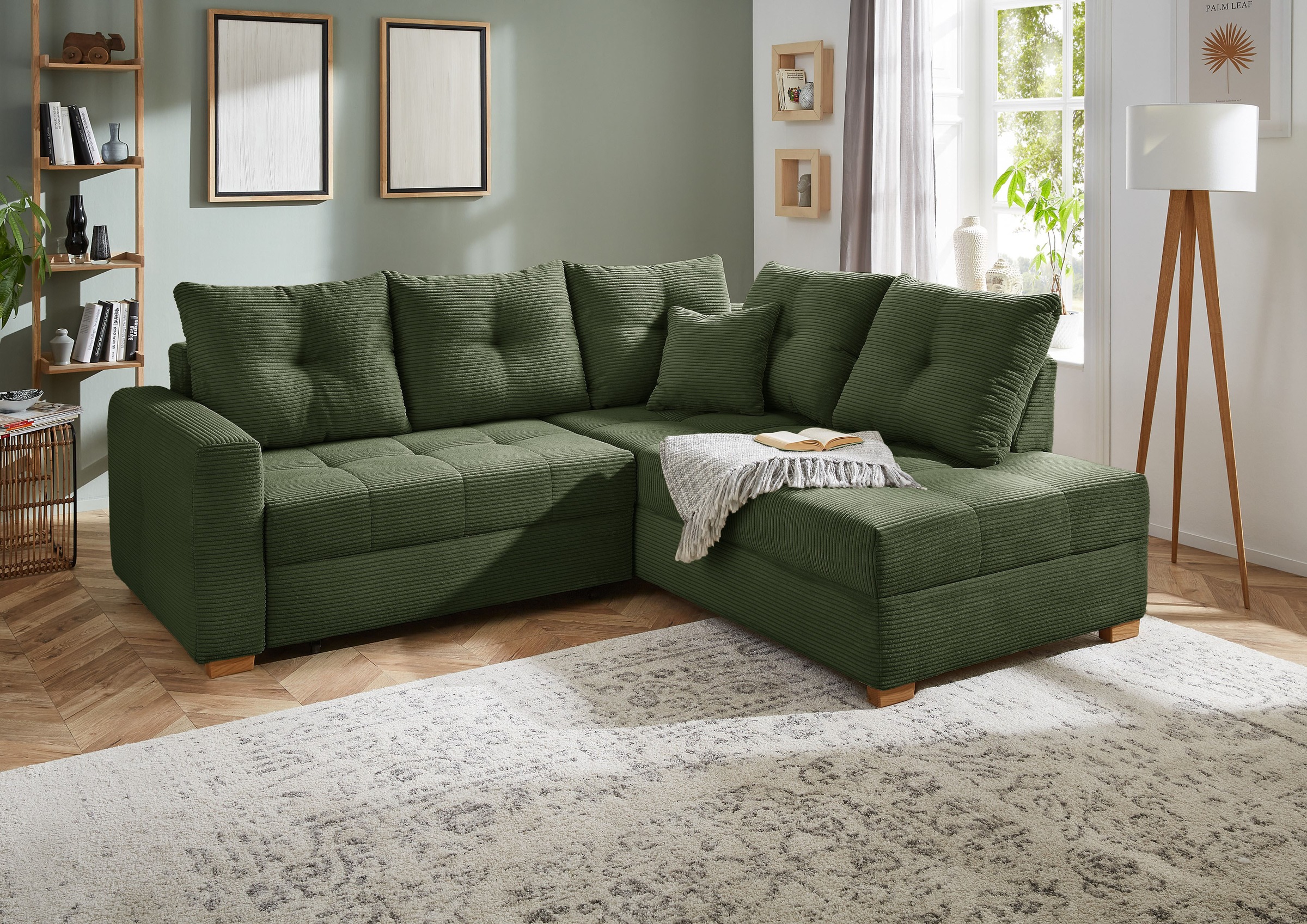 Jockenhöfer Gruppe Ecksofa "Heidelberg L-Form, B: 228 cm" mit Schlaffunktion, Bettkasten & Zierkissen