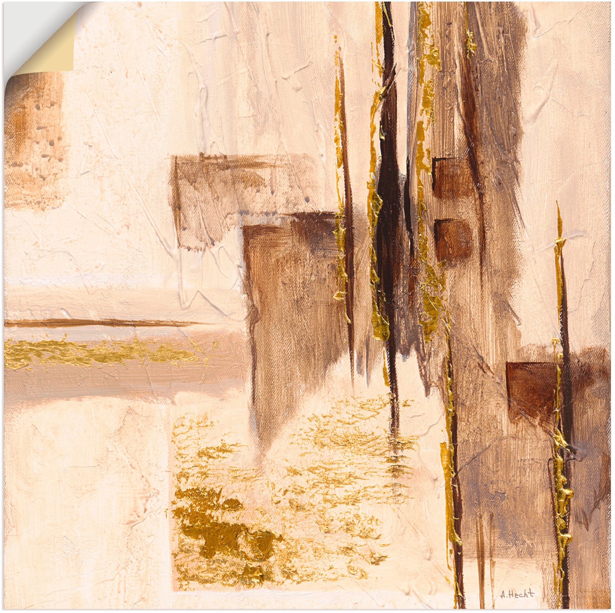 (1 Wandaufkleber versch. »Goldene oder in I«, Poster Silhouette Wandbild als kaufen Muster, BAUR Alubild, | Artland Leinwandbild, St.), Größen