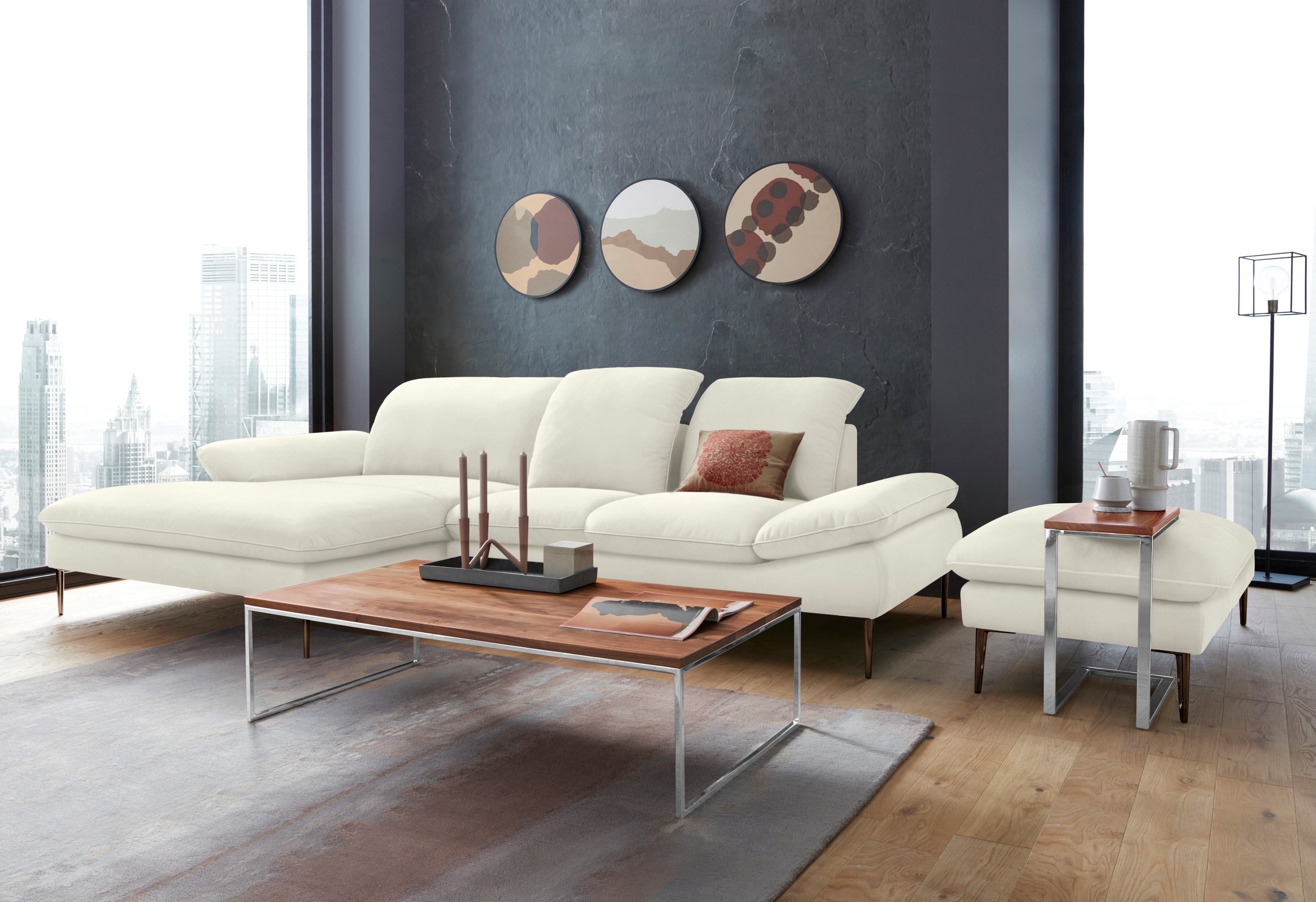 W.SCHILLIG Hocker »enjoy&MORE«, Füße bronze pulverbeschichtet, Breite 106 cm