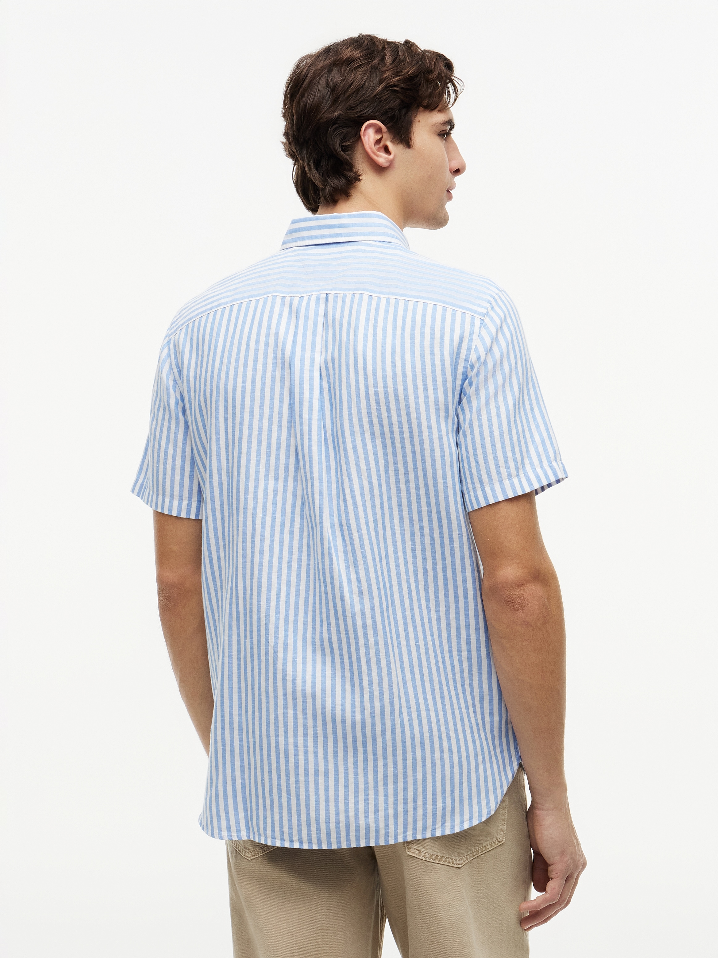Tommy Hilfiger Kurzarmhemd »LINEN BLEND BENGAL STP SS RF SHT« Regular Fit  aus Leinenmix mit Bengalstreifen