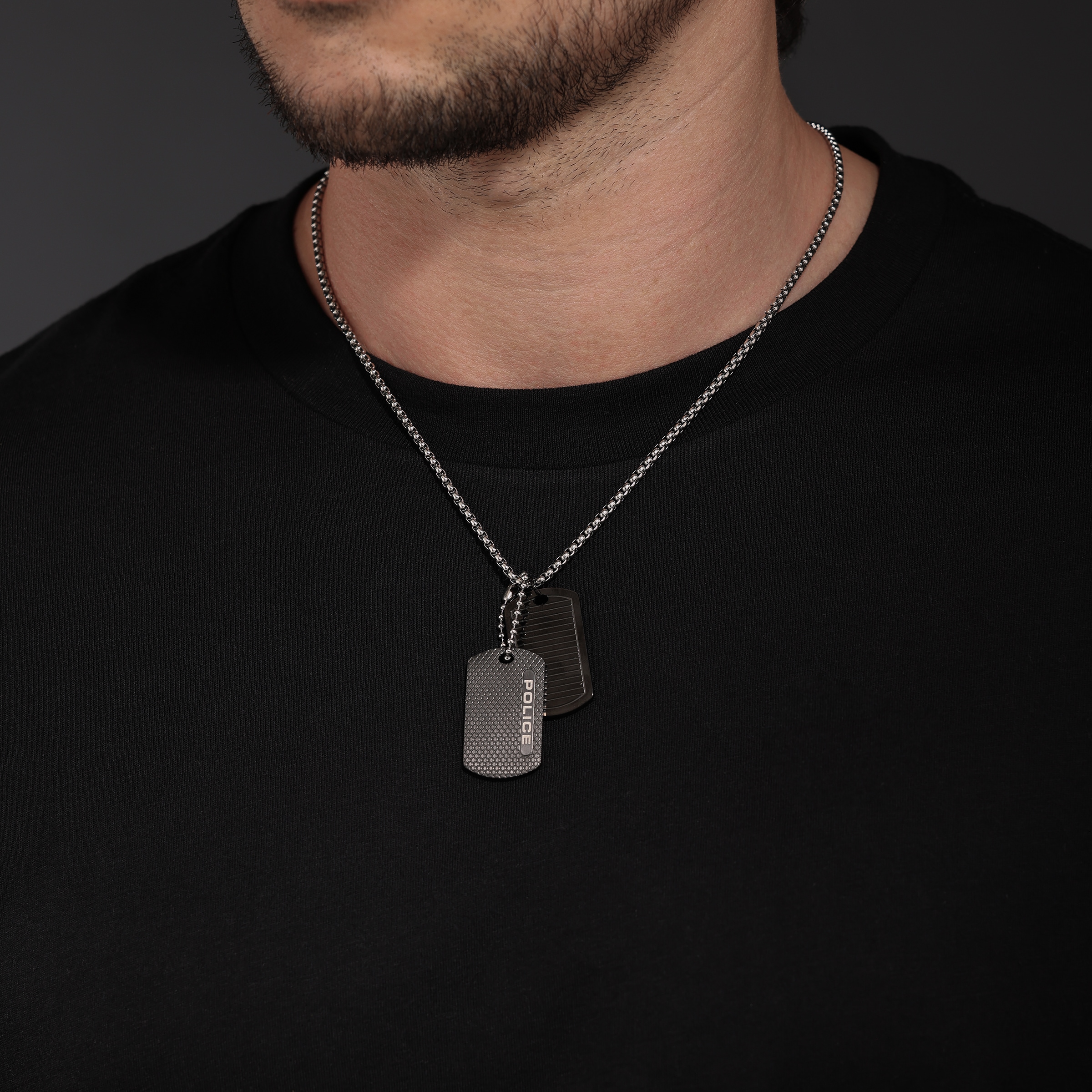 Police Kette mit Anhänger »Duet Dog Tag«