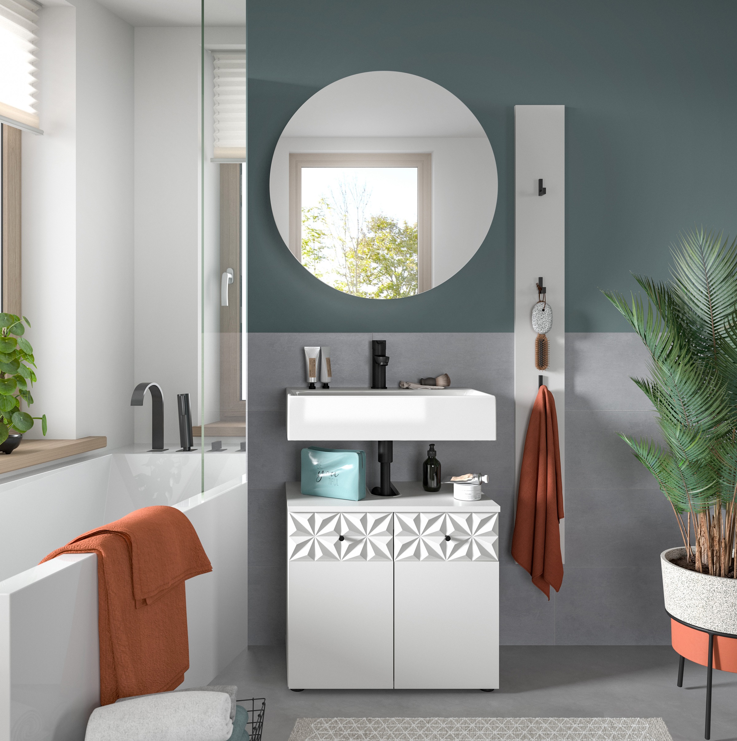 welltime Badezimmer-Set "VICENZA, TOPSELLER, Breite 91cm, 3-teilig, mit Orn günstig online kaufen