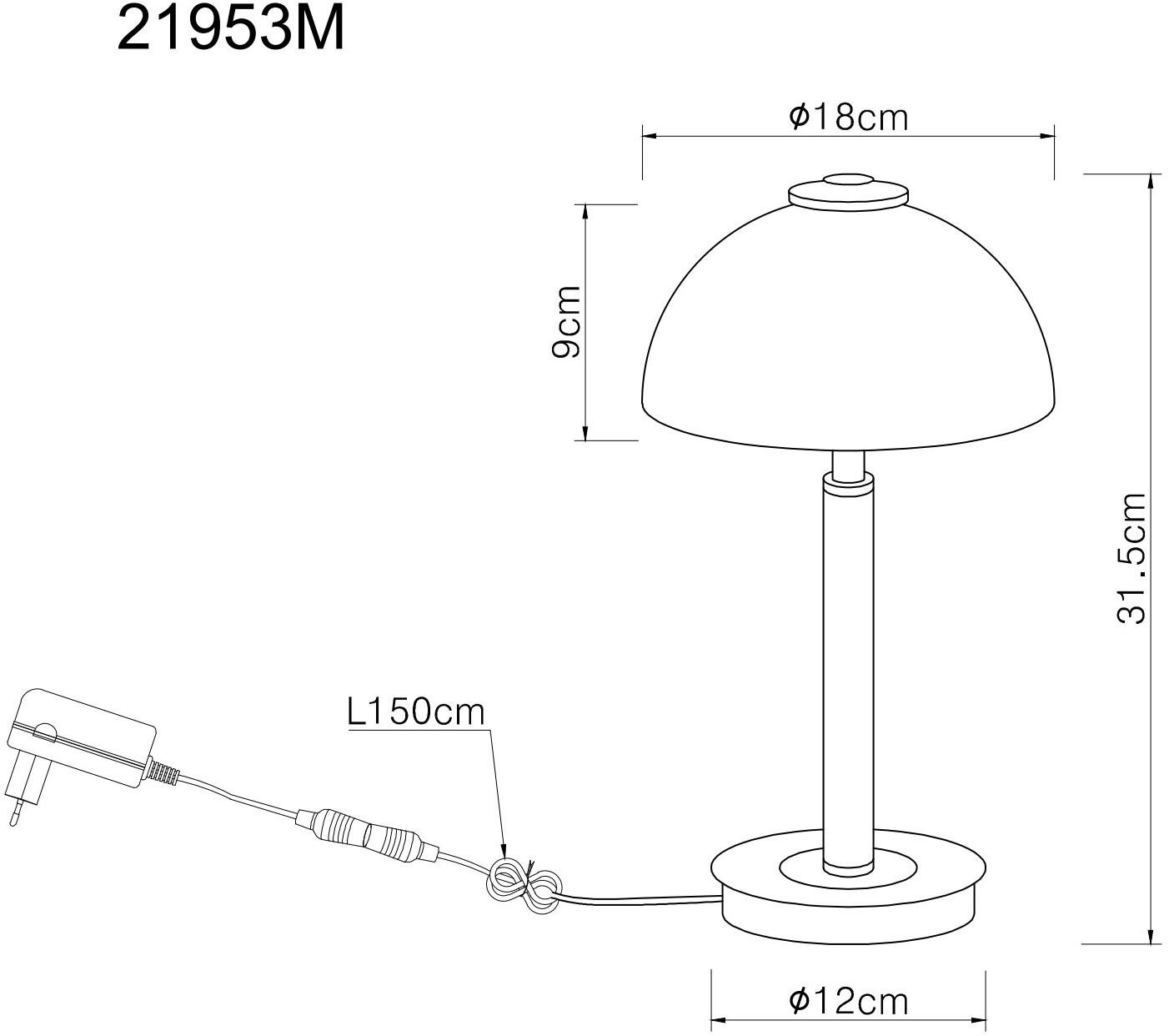 GLOBO LIGHTING Tischleuchte »ULDIN« LED-Modul 1 Stk. Warmweiß Tischleuchte Messing, Glas opal, Touchdimmer, LED 7W