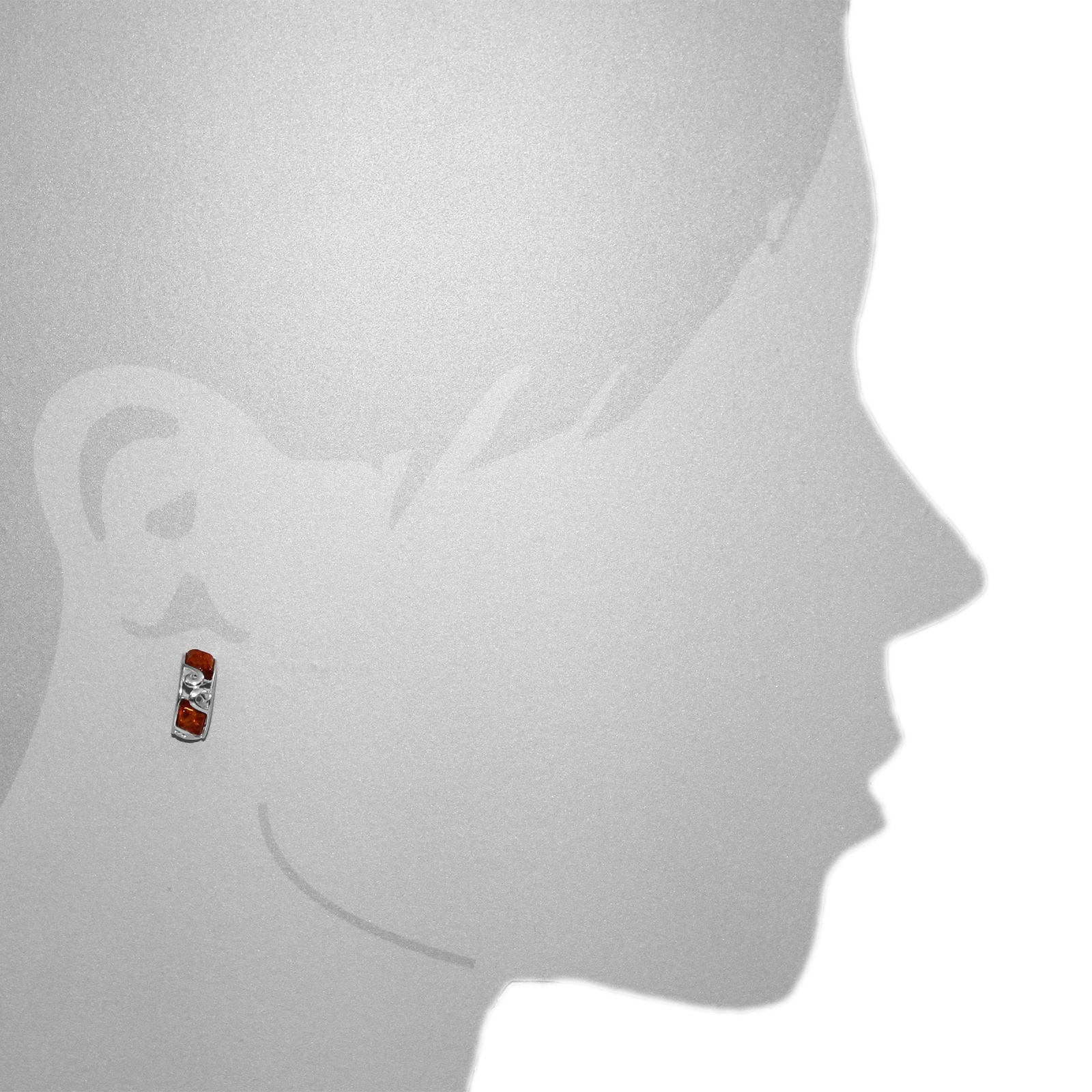 OSTSEE-SCHMUCK Paar Ohrstecker »- Lonnie - Silber 925/000 - Bernstein«