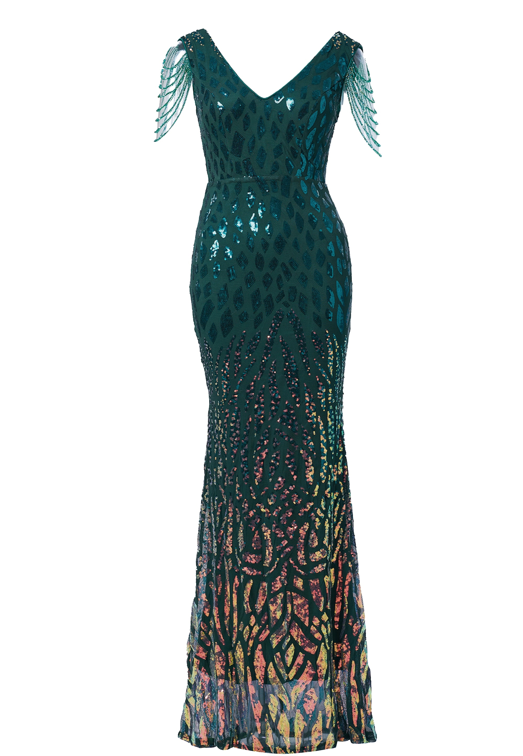 Moda Minx Jerseykleid »Rosie long Sequin«, (1 tlg.), mit raffinierten Details an den Schultern