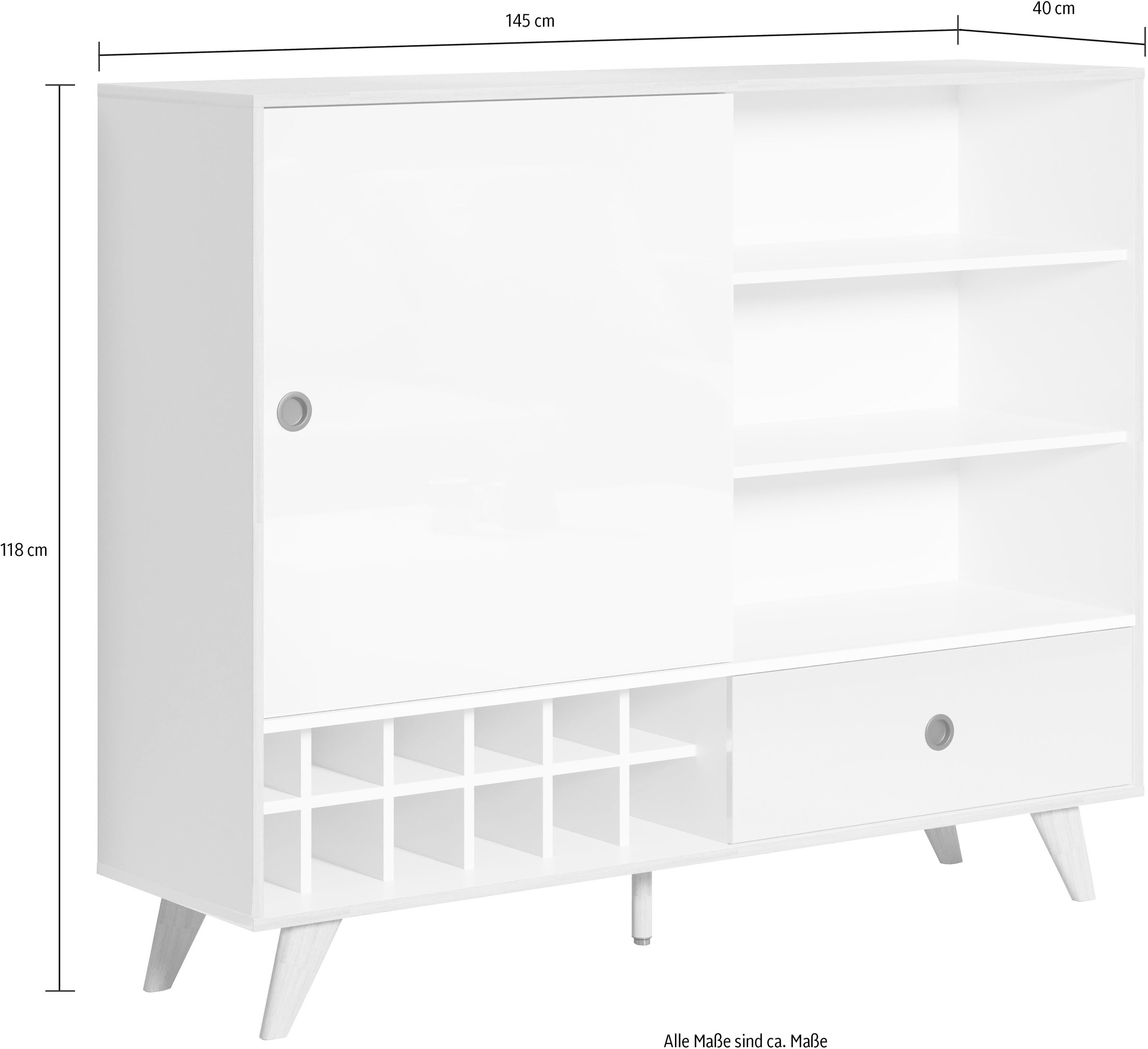 INTER-FURN Highboard »Adelaide«, Integriertes Weinregal