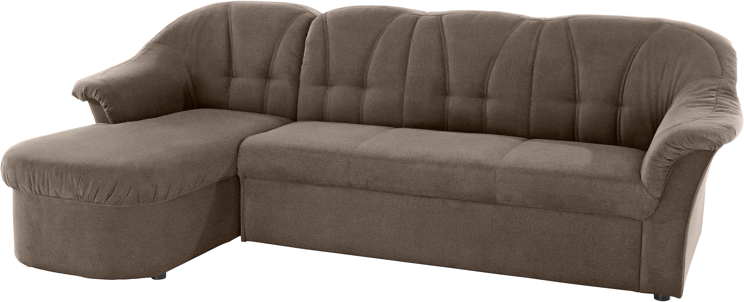 DOMO collection Ecksofa »Pegnitz, elegante Rückensteppung, komfortabel, L-Form«, wahlweise mit Bettfunktion
