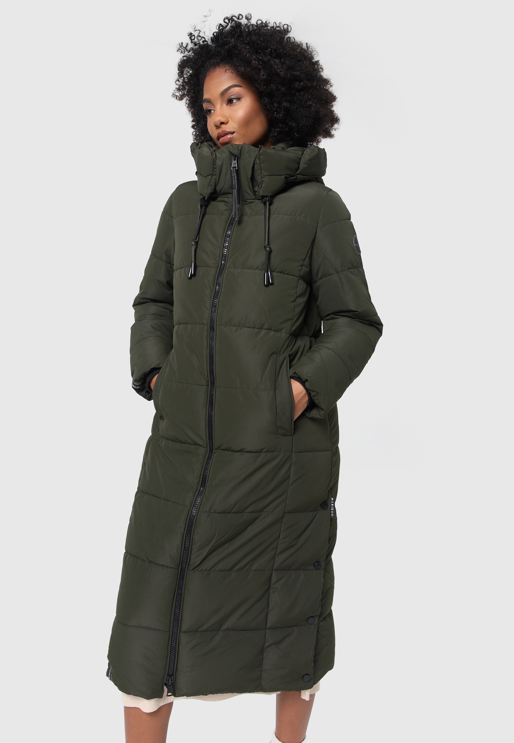 Marikoo Winterjacke "Nadeshikoo XIV", extra langer Winter Mantel gesteppt