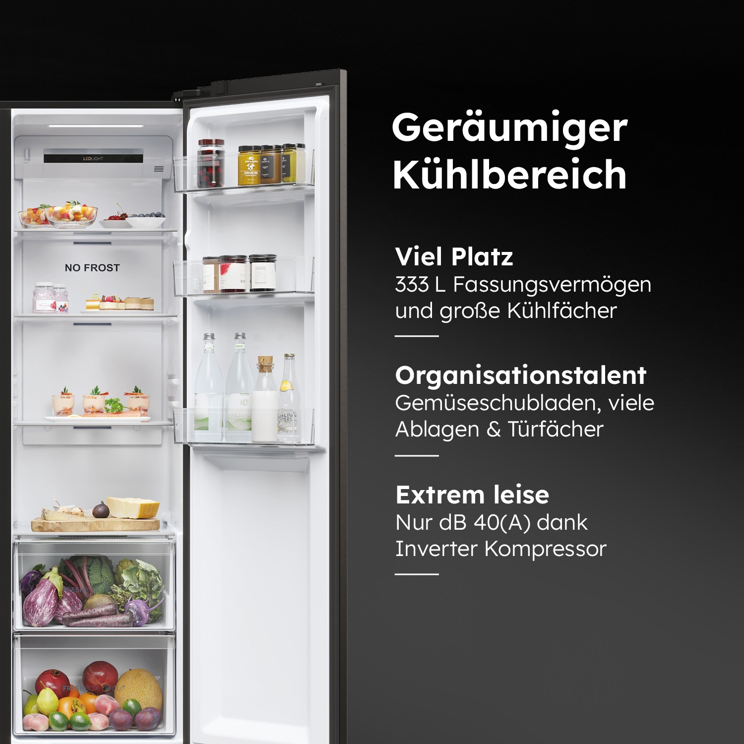 Thumbnail - Haier Side-by-Side SBS 90 Series 5 "HSR5918DIPB" 177,5 cm hoch 90,8 cm breit 178 cm hoch, 91 cm breit, Nutzinhalt: 511 L...