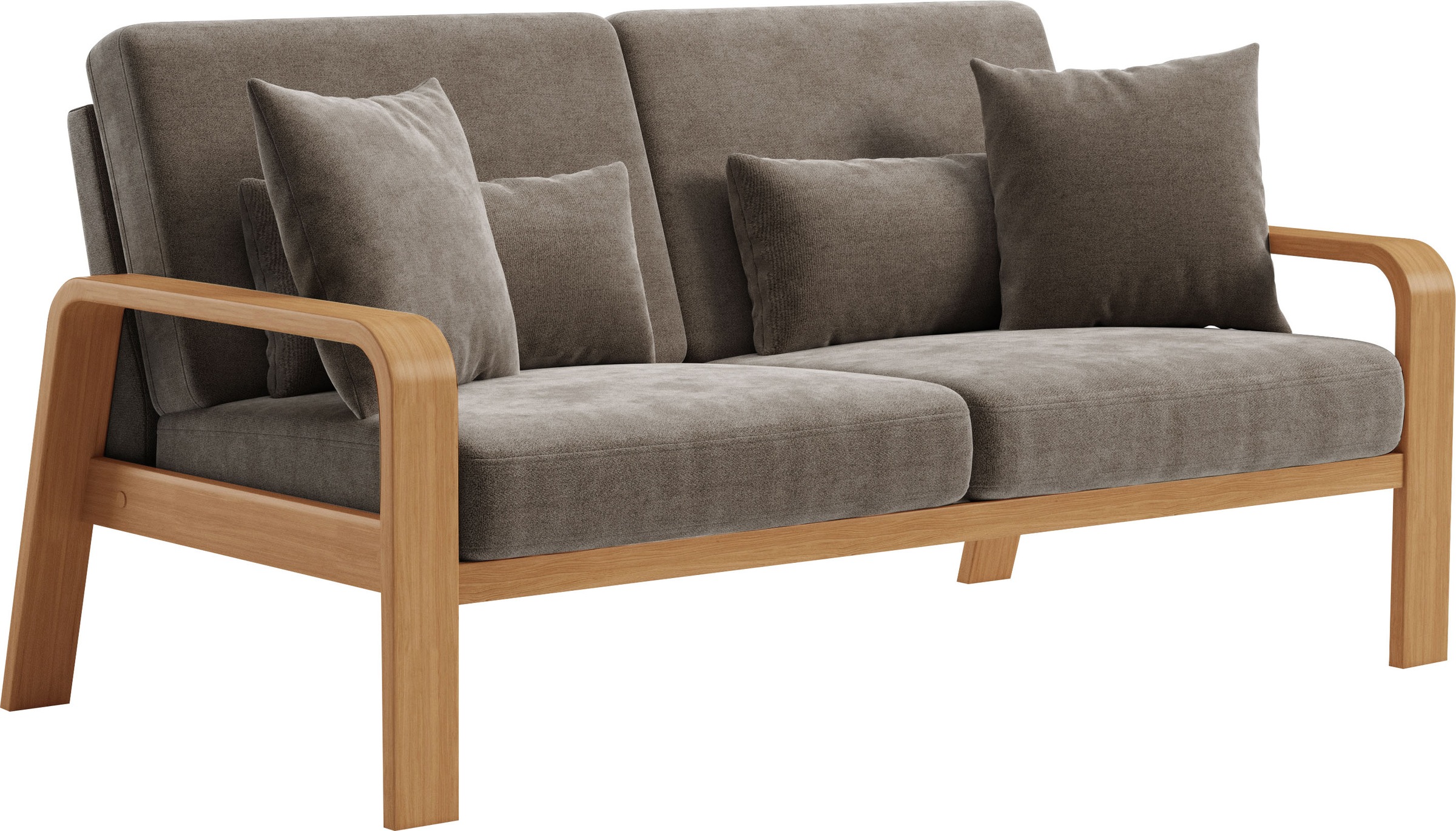 sit&more 2,5-Sitzer »Kolding«, Armlehnen aus eichefarbigem Buchenholz, verschiedene Bezüge und Farben