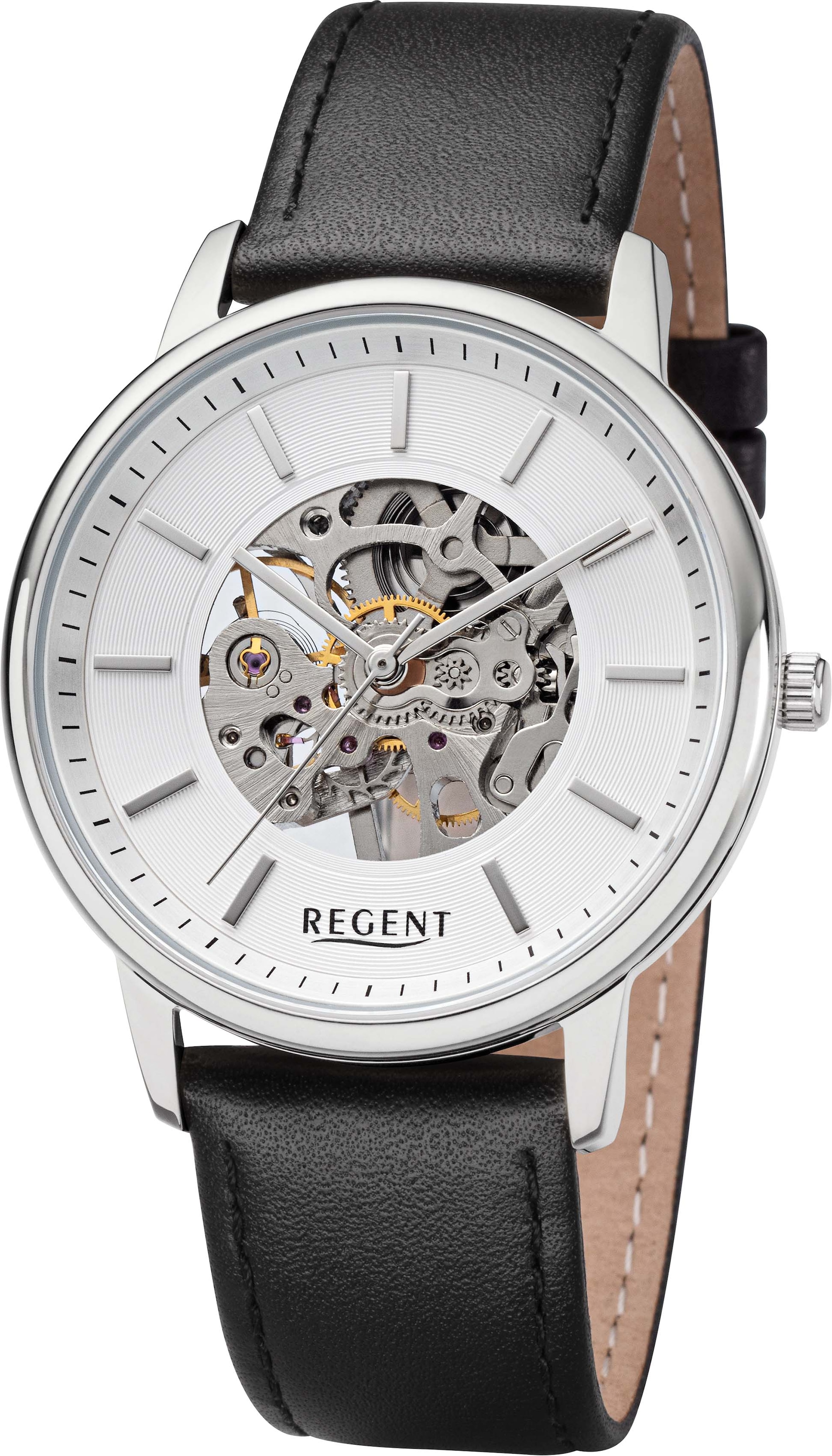 Regent Mechanische Uhr »F-1398«, Armbanduhr, Herrenuhr, Handaufzug