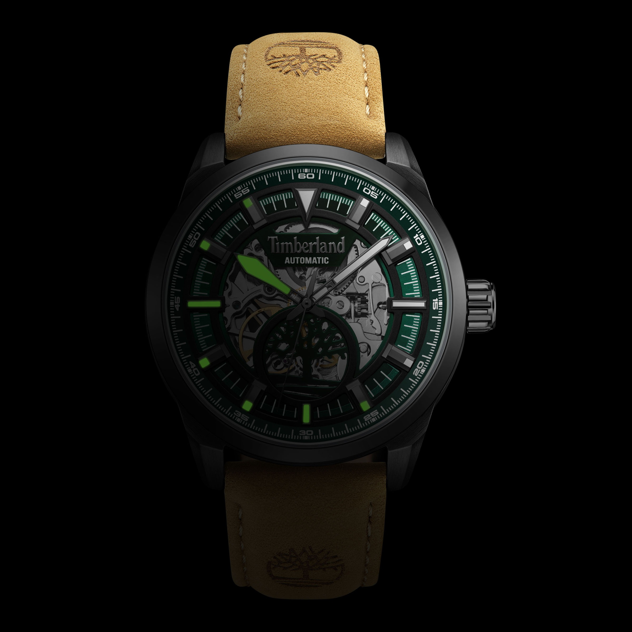 Timberland Automatikuhr »HENNIKER AUTOMATIC«, Armbanduhr, mechanische Uhr, Herrenuhr, mit skelettiertem Zifferblatt
