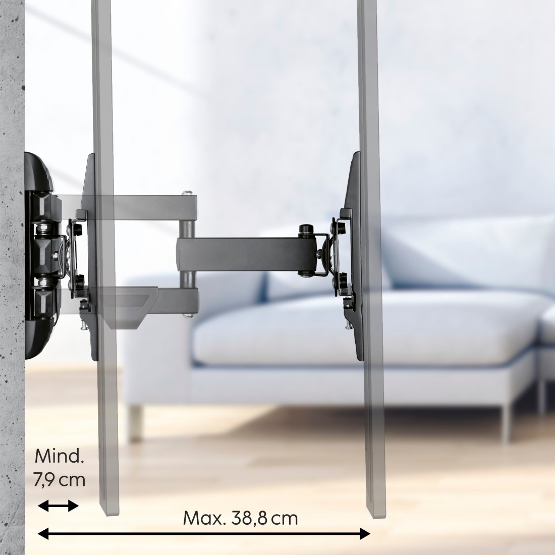 Hama TV-Wandhalterung »Halterung, schwenkbar, neigbar, ausziehbar von 48 - 122 (19" - 48")«, bis 122 cm Zoll, max. 25 kg
