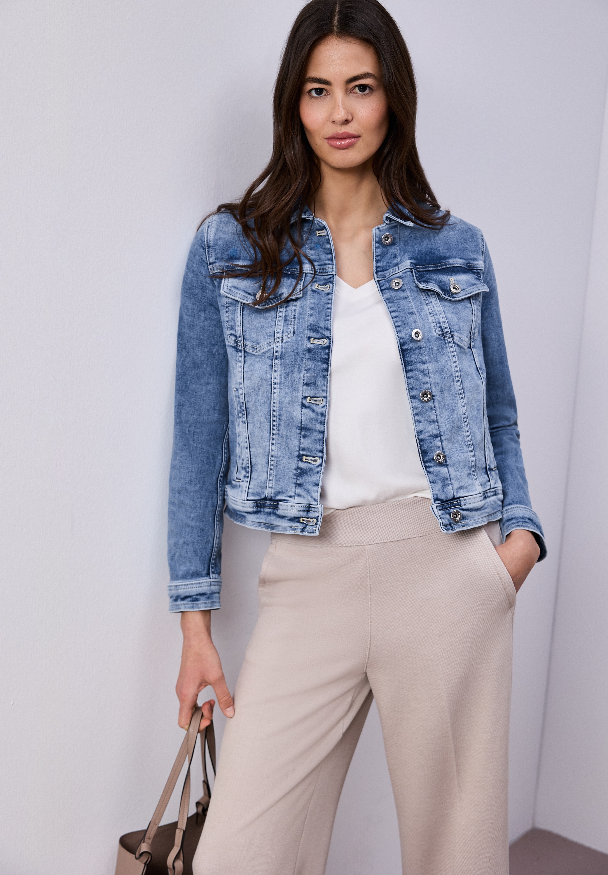 STREET ONE Jeansjacke ohne Kapuze in Denim-Optik