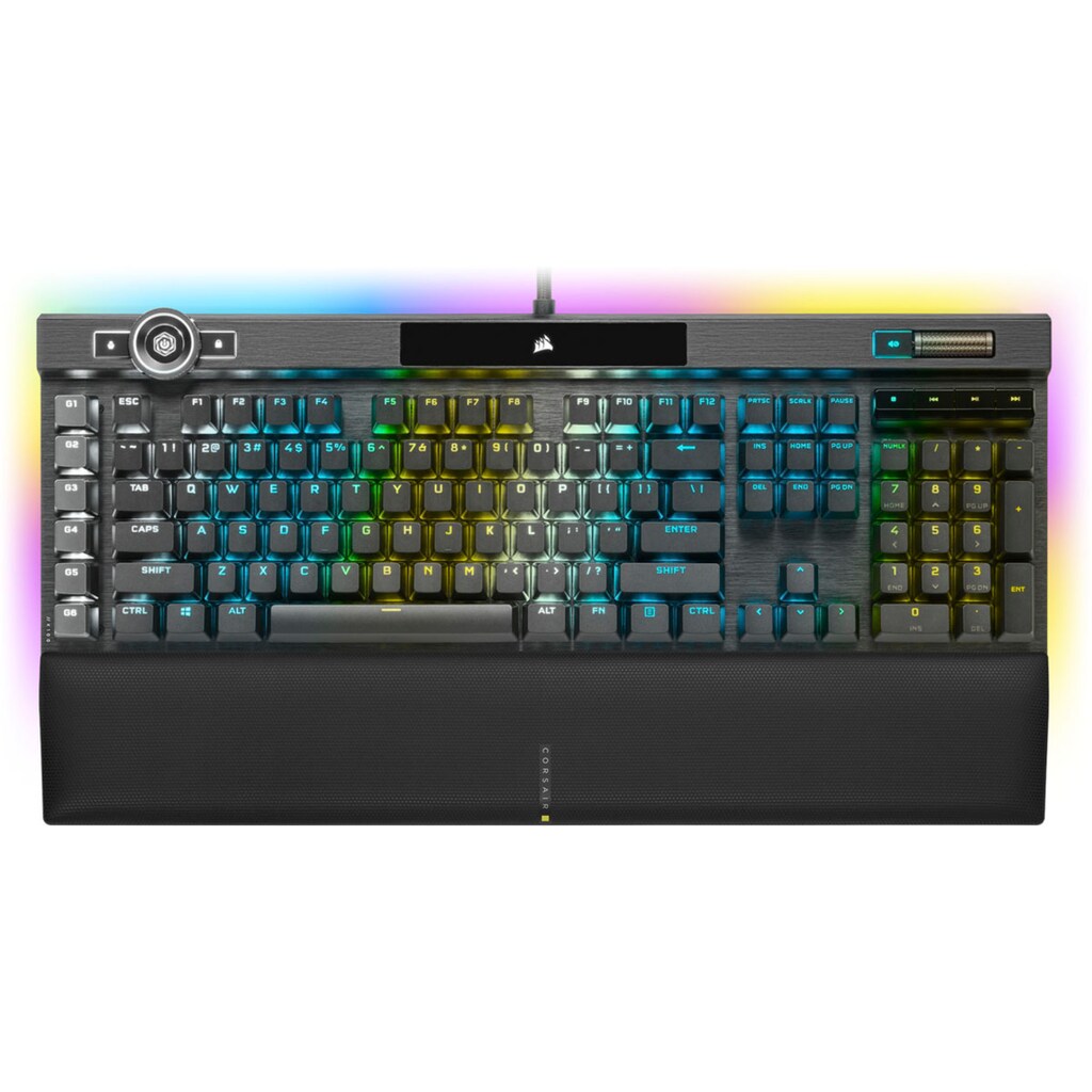 Corsair Gaming-Tastatur »Corsair K100 RGB«, (Handgelenkauflage-Multimedia-Tasten-programmierbare G-Tasten)