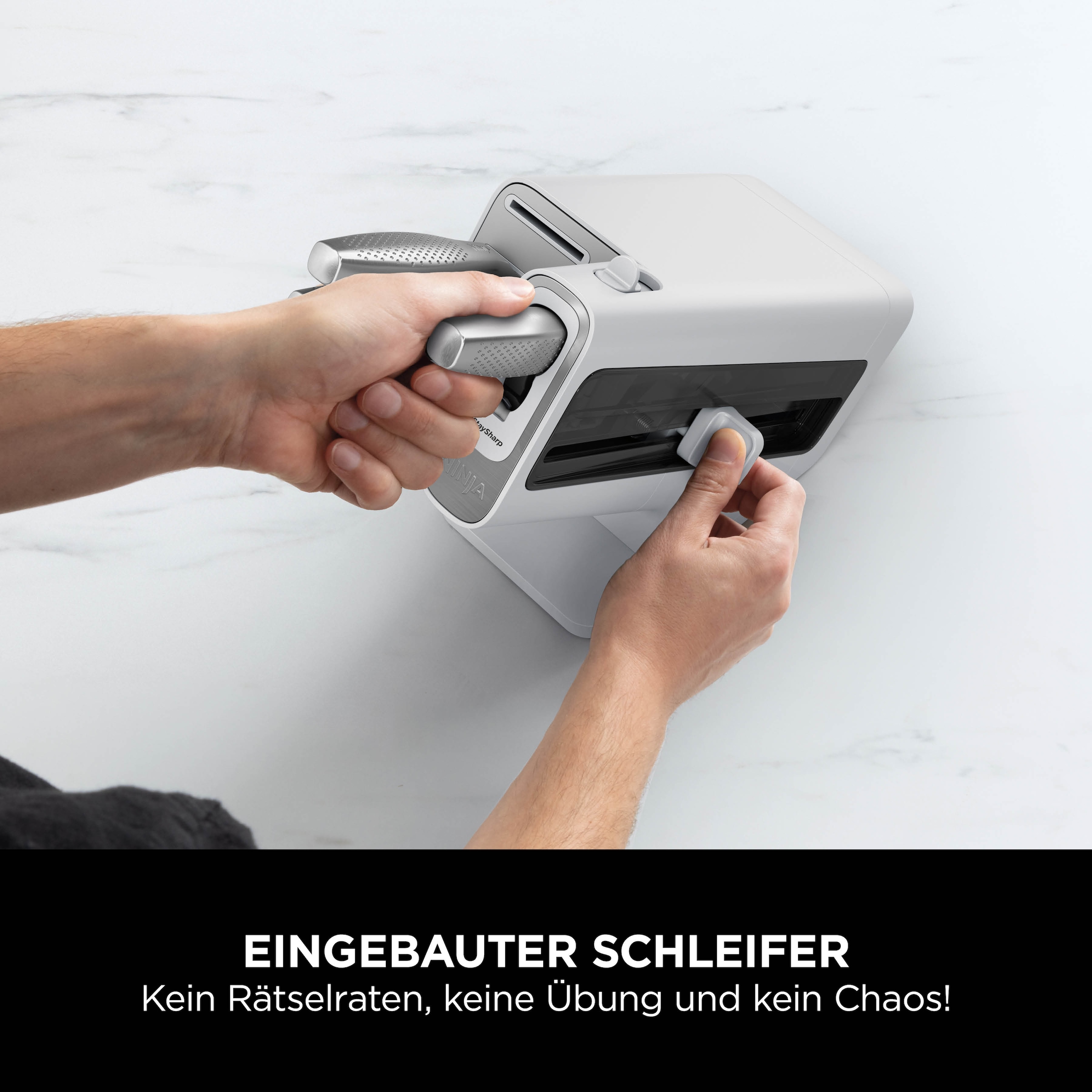 NINJA Messerblock »Ninja StaySharp Messerblock mit integriertem Schleifer K62006EUWH«, 7 tlg., rostfreier deutscher Edelstahl, Erl-Design, integrierter Schleifer