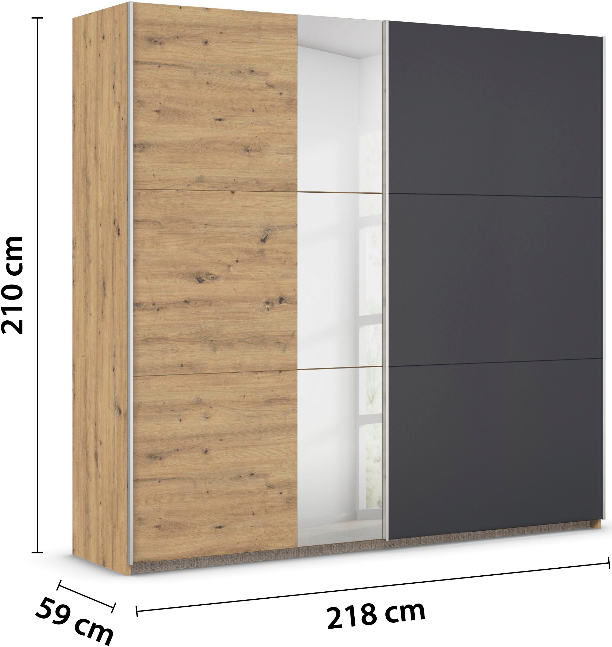 rauch Schlafzimmer-Set »Monza«, mit Schwebetürenschrank Breite 218 cm, Bettanlage in 2 Breiten