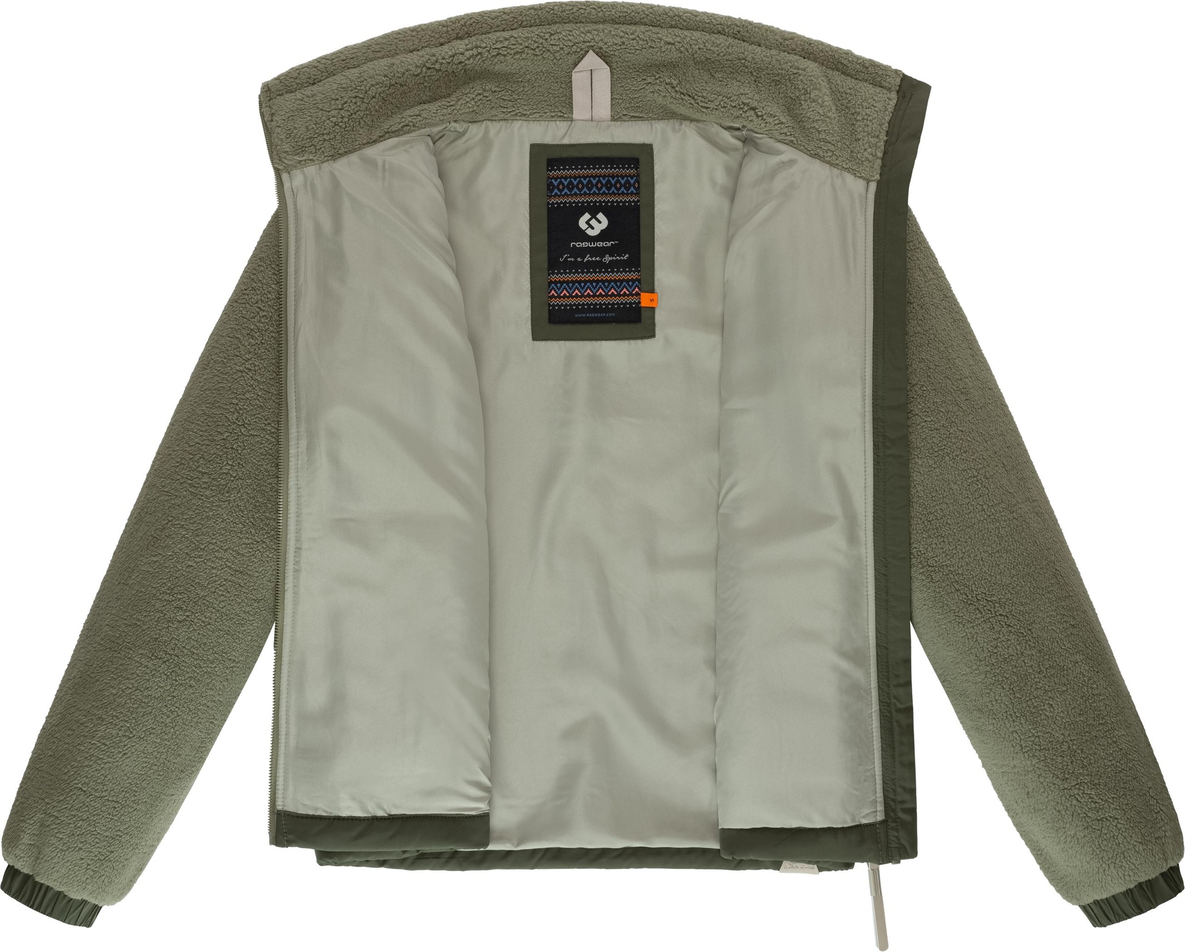 Ragwear Plüschjacke »Arctika«, ohne Kapuze, Flauschige Übergangsjacke aus Teddyfleece