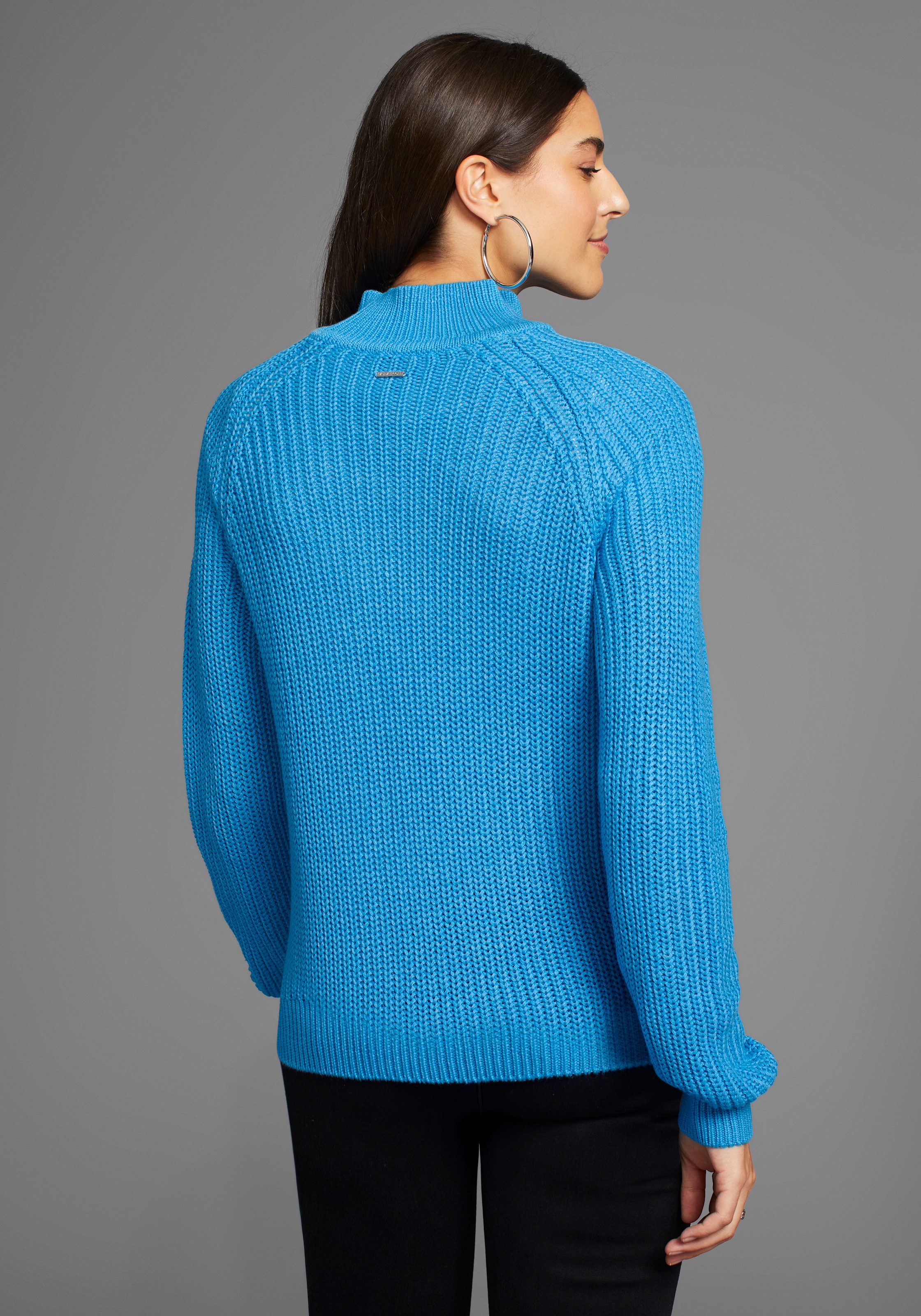 Laura Scott Strickpullover aus Grobstrick mit Stehkragen günstig online kaufen