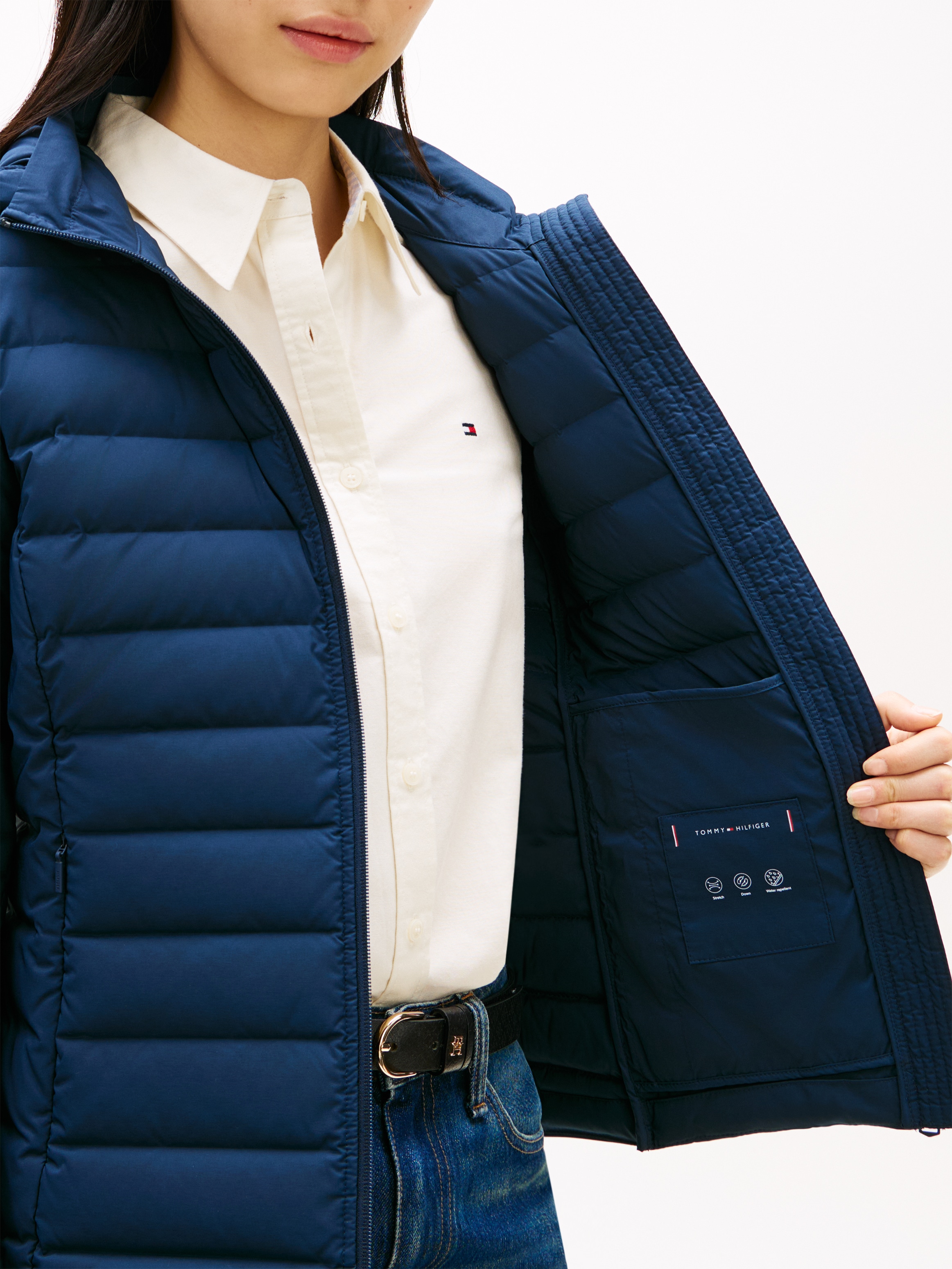 Tommy Hilfiger Steppjacke »STRETCH NYLON LW DOWN JACKET« mit Kapuze