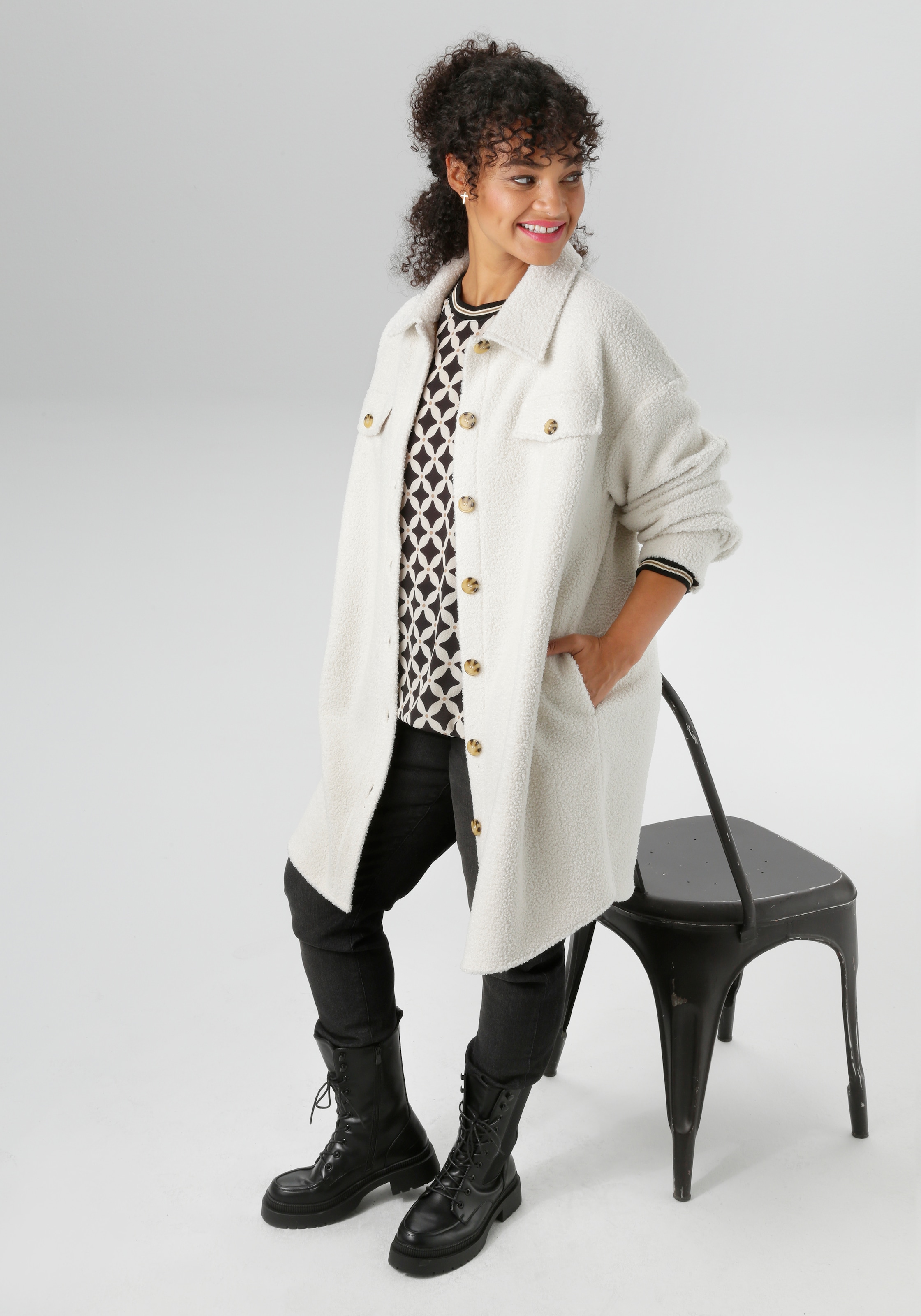 Aniston PLUS Fellimitatjacke, in Plüsch Optik- NEUE KOLLEKTION