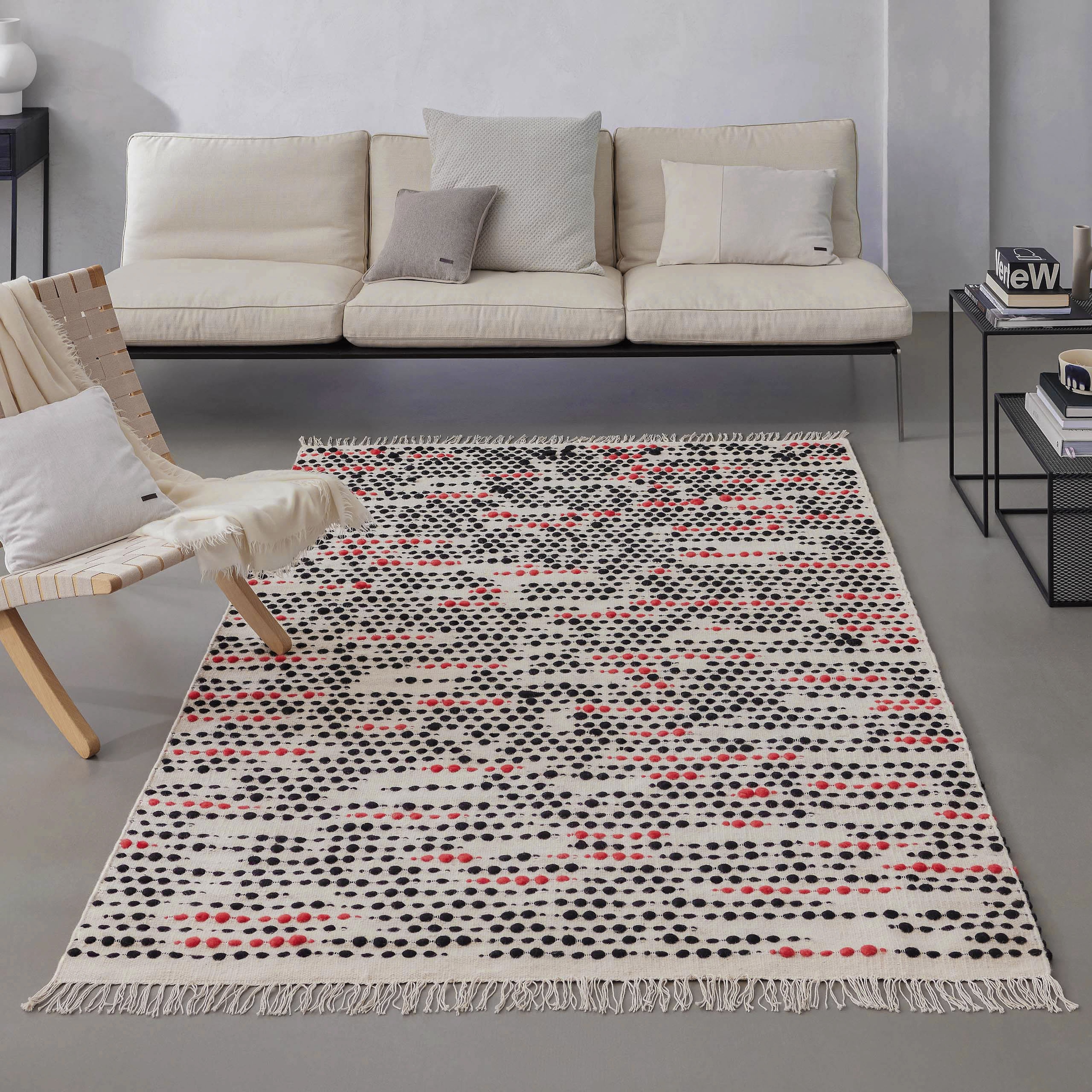 Wecon home Teppich "London Red" rechteckig 11 mm Höhe handgewebt, robust, s günstig online kaufen