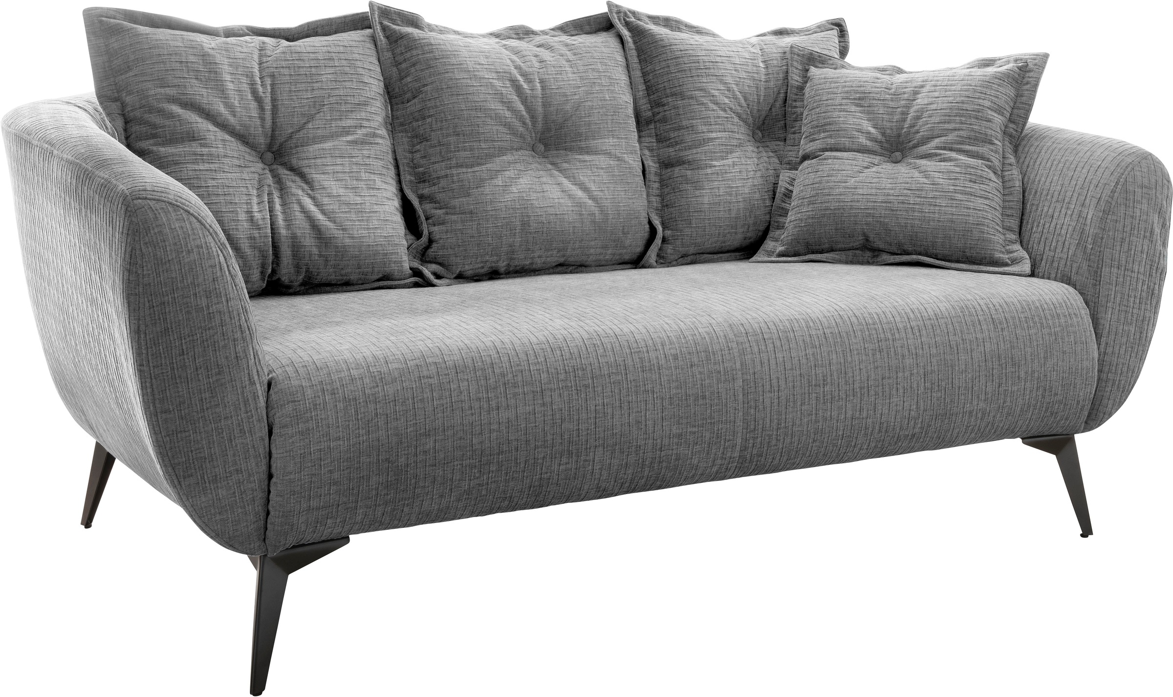 Home affaire 2,5-Sitzer »Baggio, Breite 196 cm zeitlos & elegant, bequem« schwarze Metallfüße