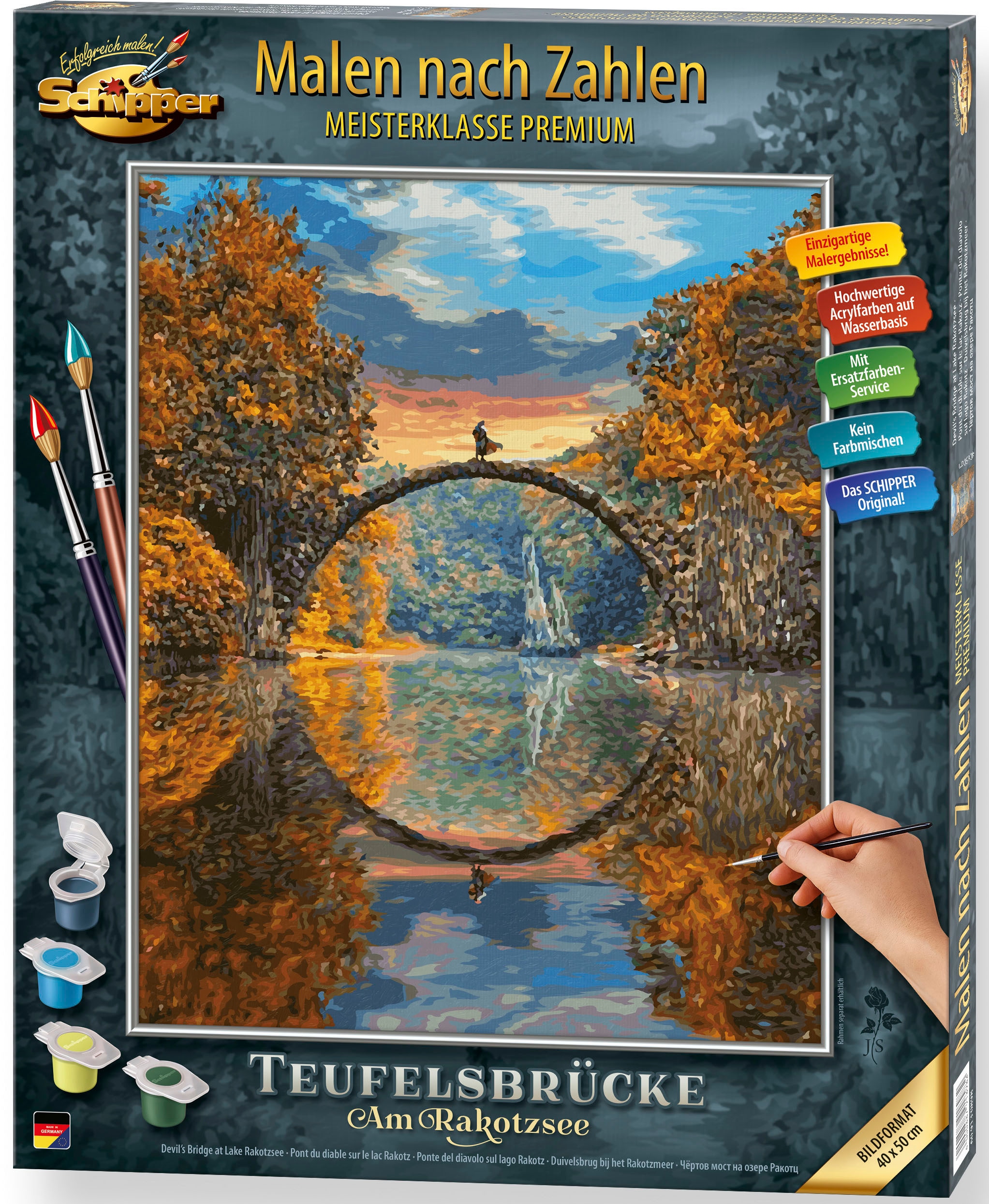 Schipper Malen nach Zahlen »Meisterklasse Premium - Teufelsbrücke am Rakotzsee«, Made in Germany