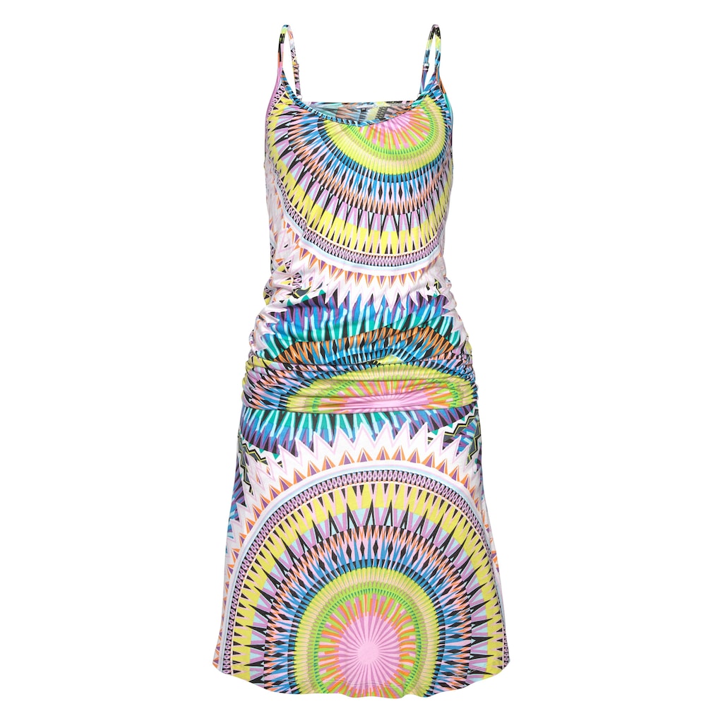 Beachtime Strandkleid, mit grafischem Print im Ethno-Stil, kurzes Sommerkleid