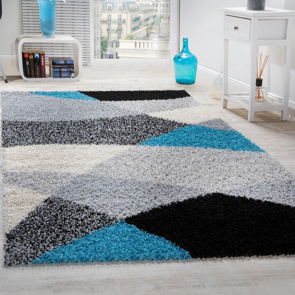 Paco Home Hochflor-Teppich »Mango 308«, rechteckig, 34 mm Höhe, weicher Shaggy, modernes Design, ideal im Wohnzimmer & Schlafzimmer