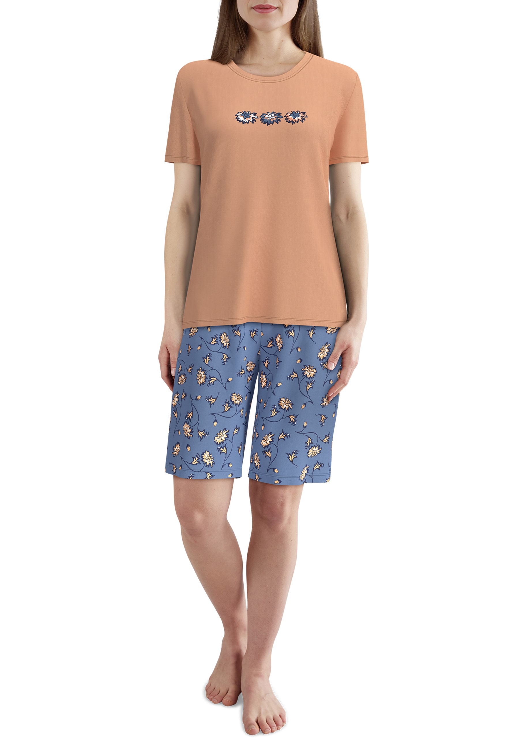 GÖTZBURG Shorty mit Motiv, Kurzarm, Rundhalsausschnitt, Baumwolle