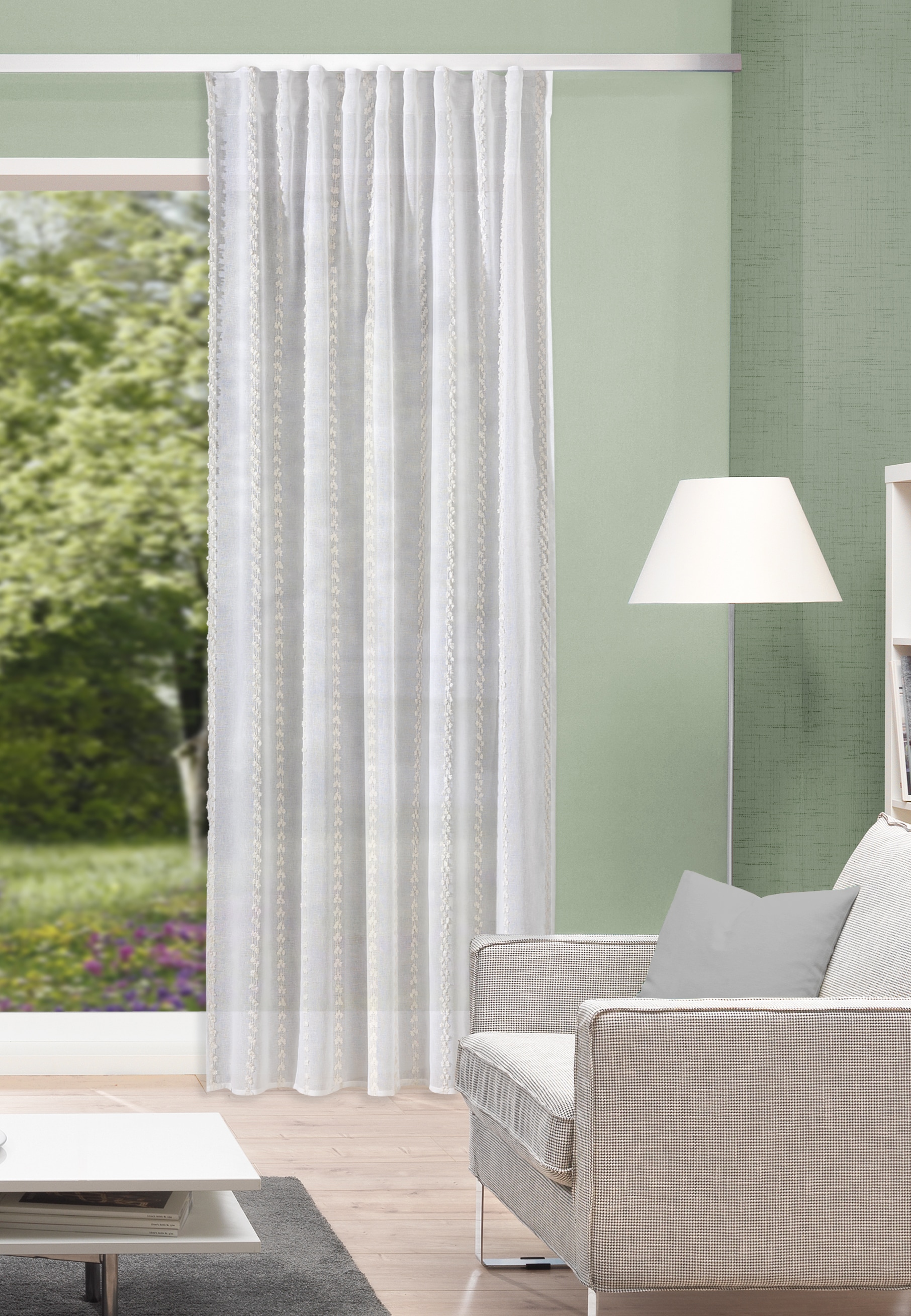 HOME WOHNIDEEN Gardine "NIKA" Multifunktionsband 1 Stk. tlg. Kombibandschal günstig online kaufen