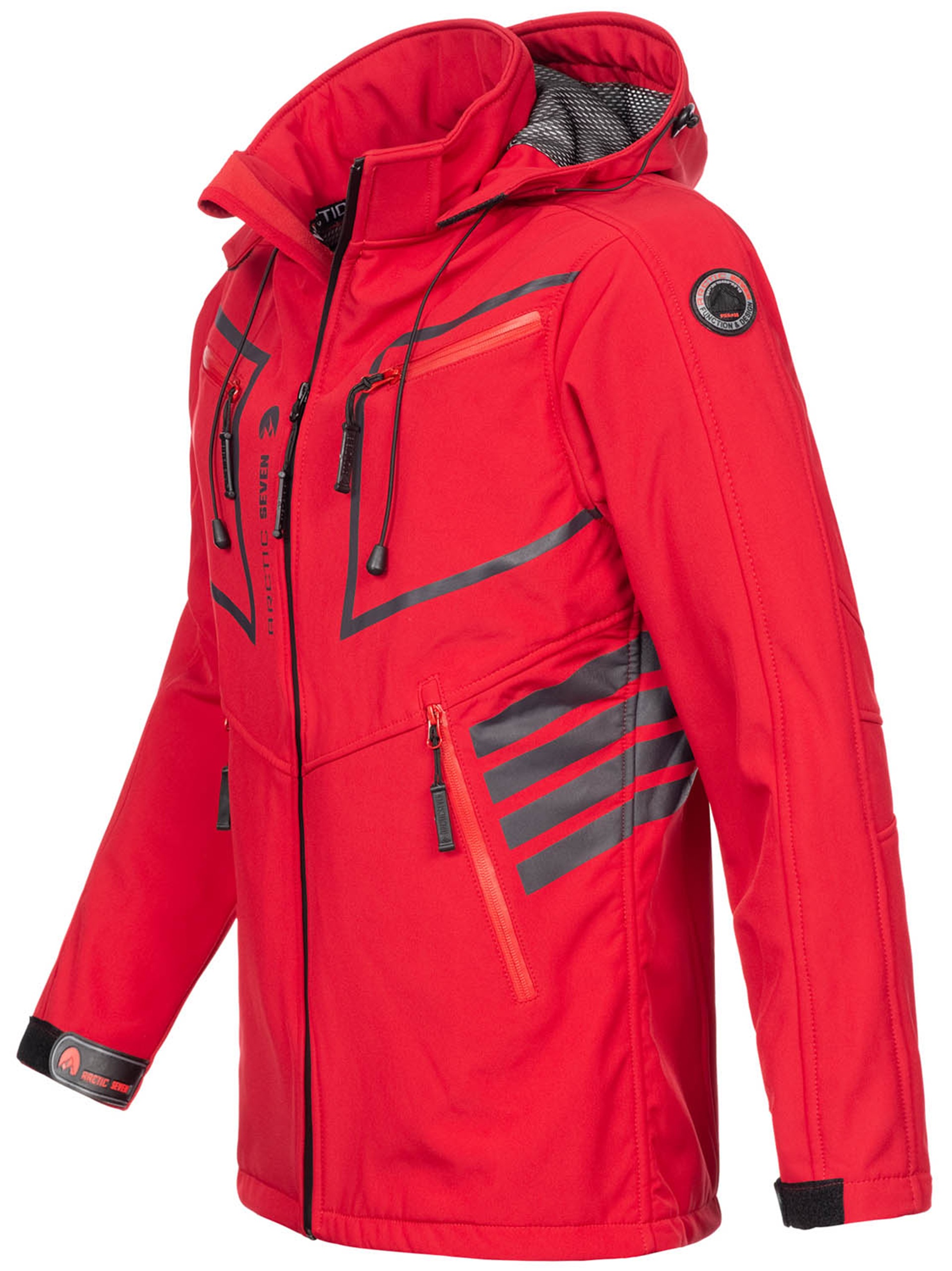 Arctic Seven Softshelljacke »ASPierr«, sportliche Outdoor Funktionsjacke mit abnehmbarer Kapuze