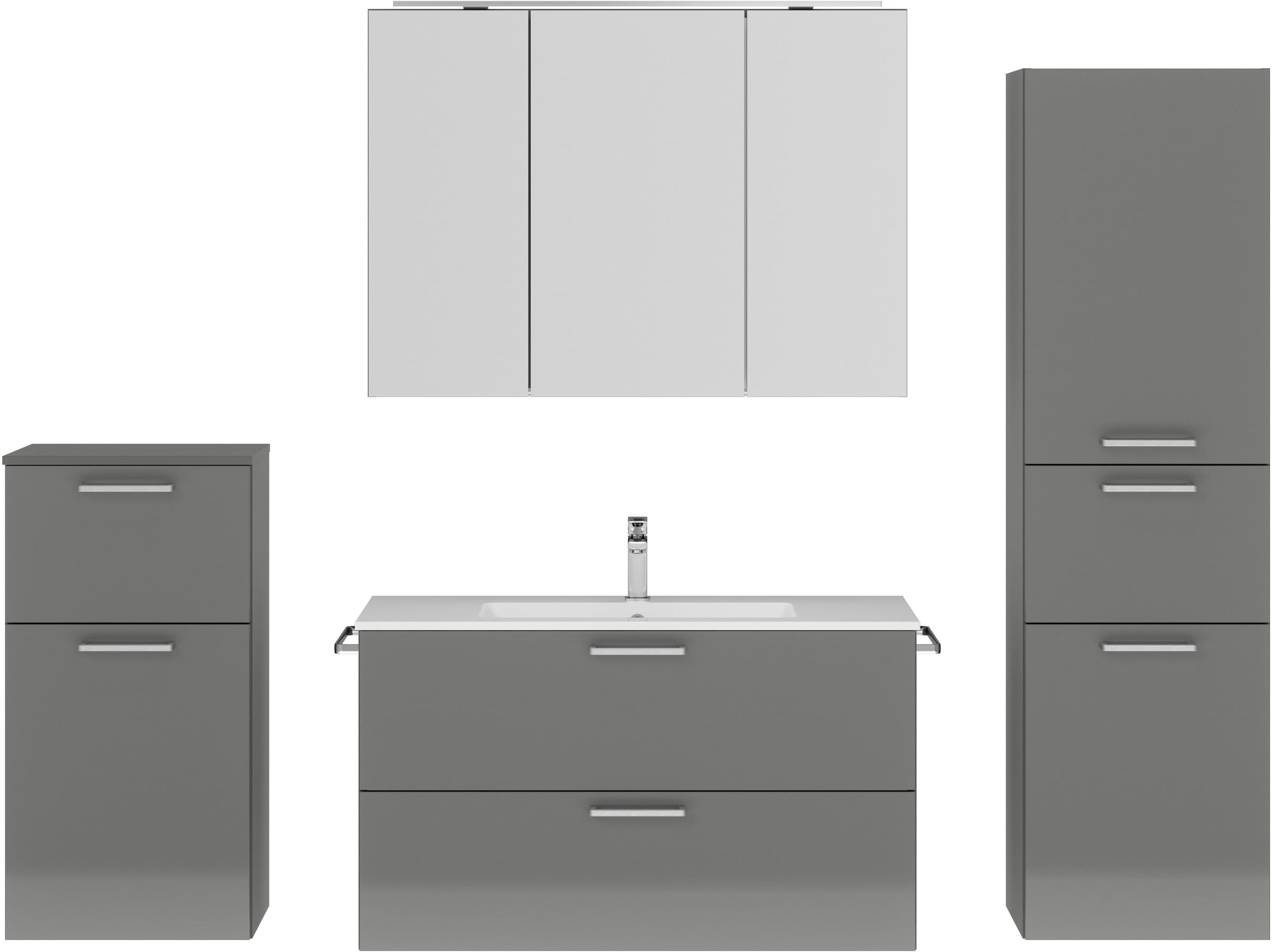 nobilia Badmöbel-Set "Tolvina" vormontiert, mit Soft-Close, 4 Stk. tlg. günstig online kaufen