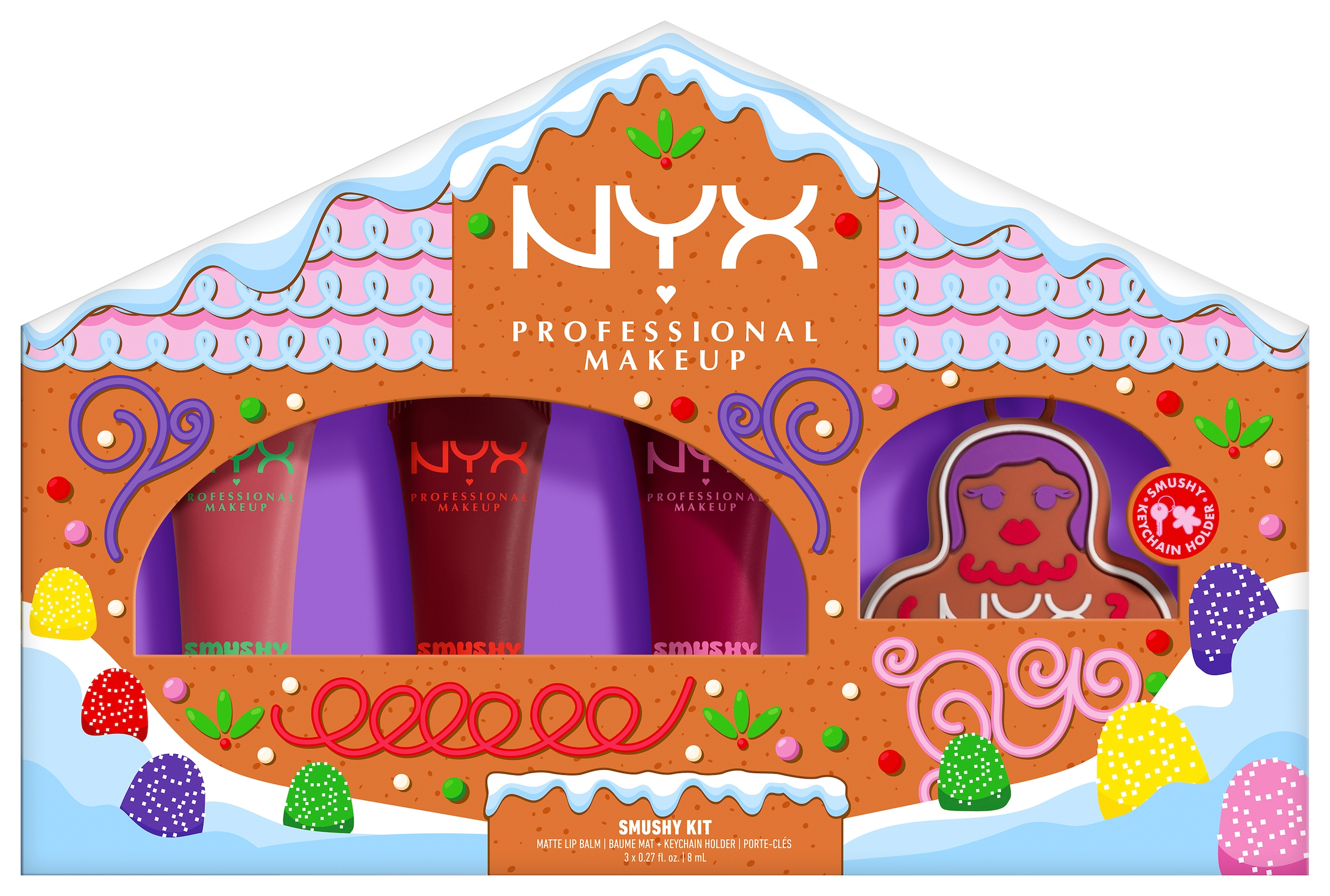 NYX PROFESSIONAL MAKEUP Lippenbalsam »HOLIDAY 2025 SMUSHY KIT« mit 3 Lip Balms und 1 Smushy-Halter