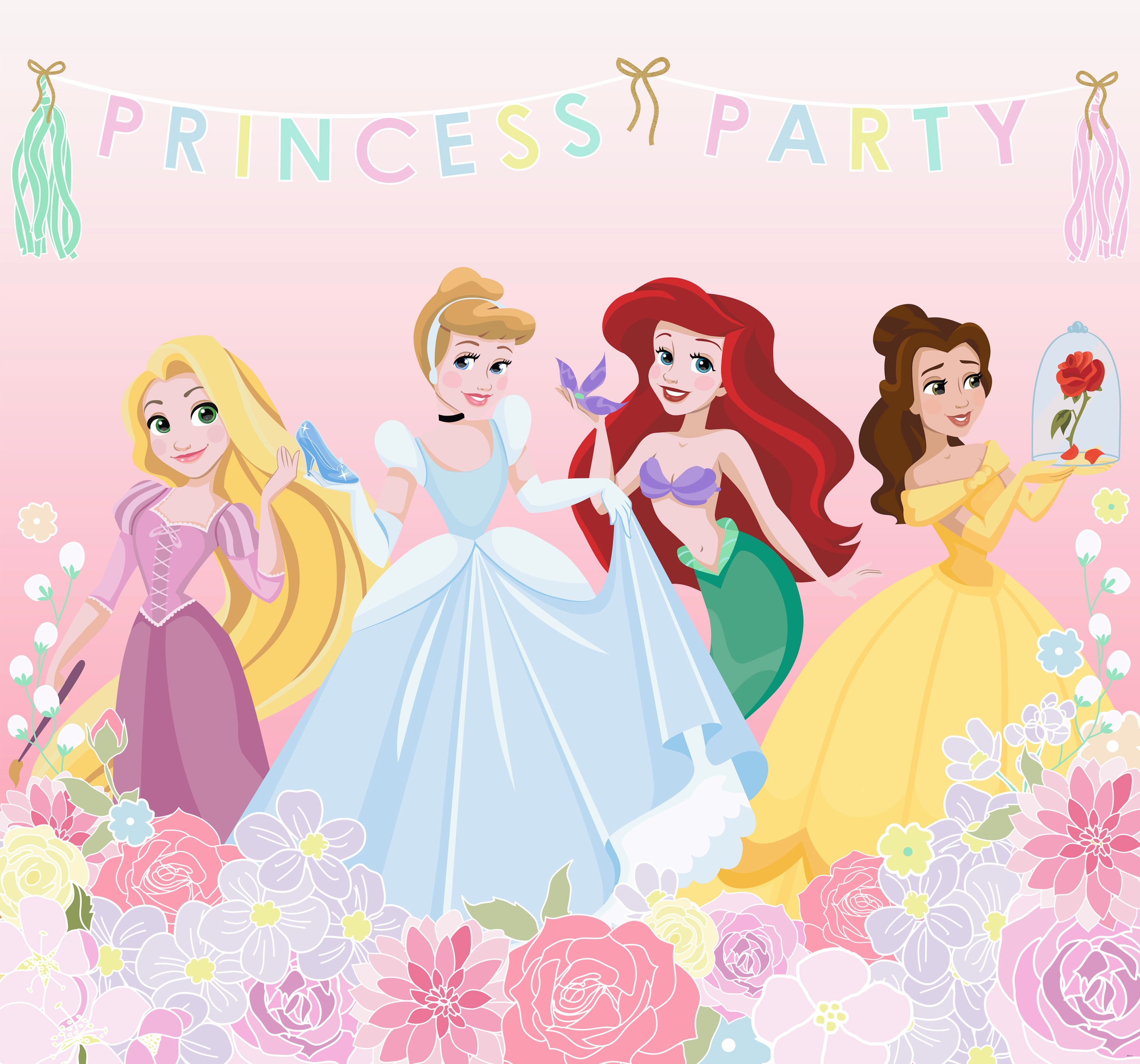 Fototapete »Prinzessinnen Party«, Mehrfarbig - 300x280cm