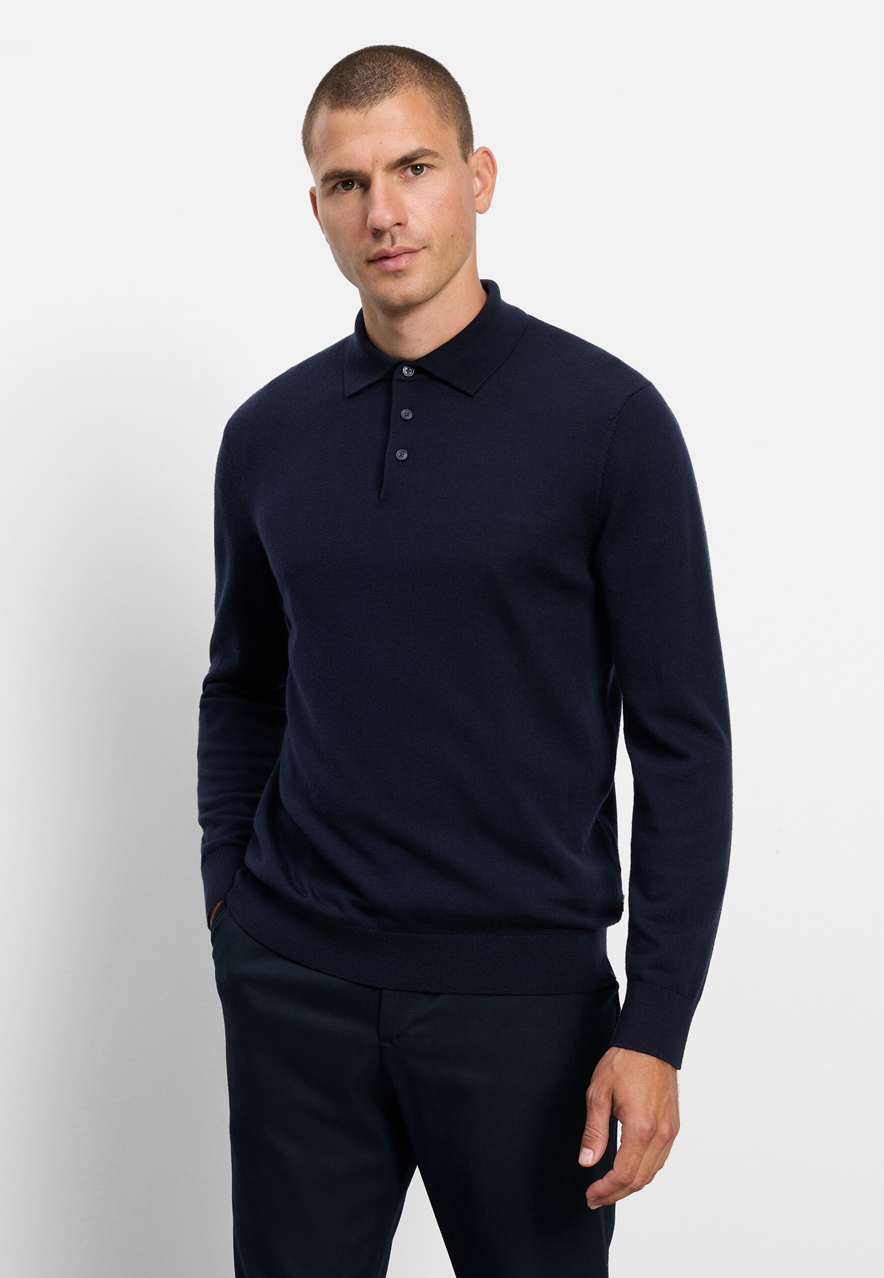 OLYMP "OLYMP Casual Strick, Polo langarm"