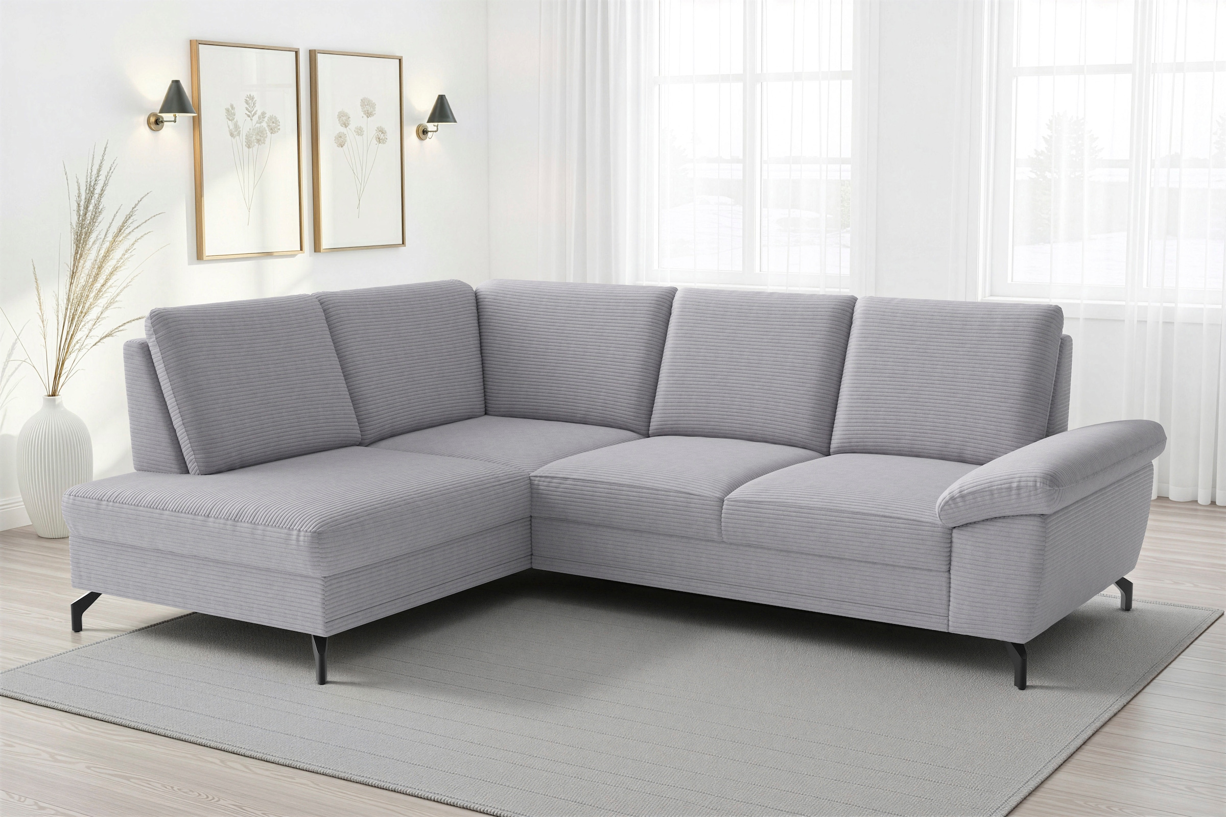 sit&more Ecksofa "Chelsea L-Form, B: 249 cm, Armteil- & Sitztiefenverstellung" optional Schlaffunktion und Bettkasten