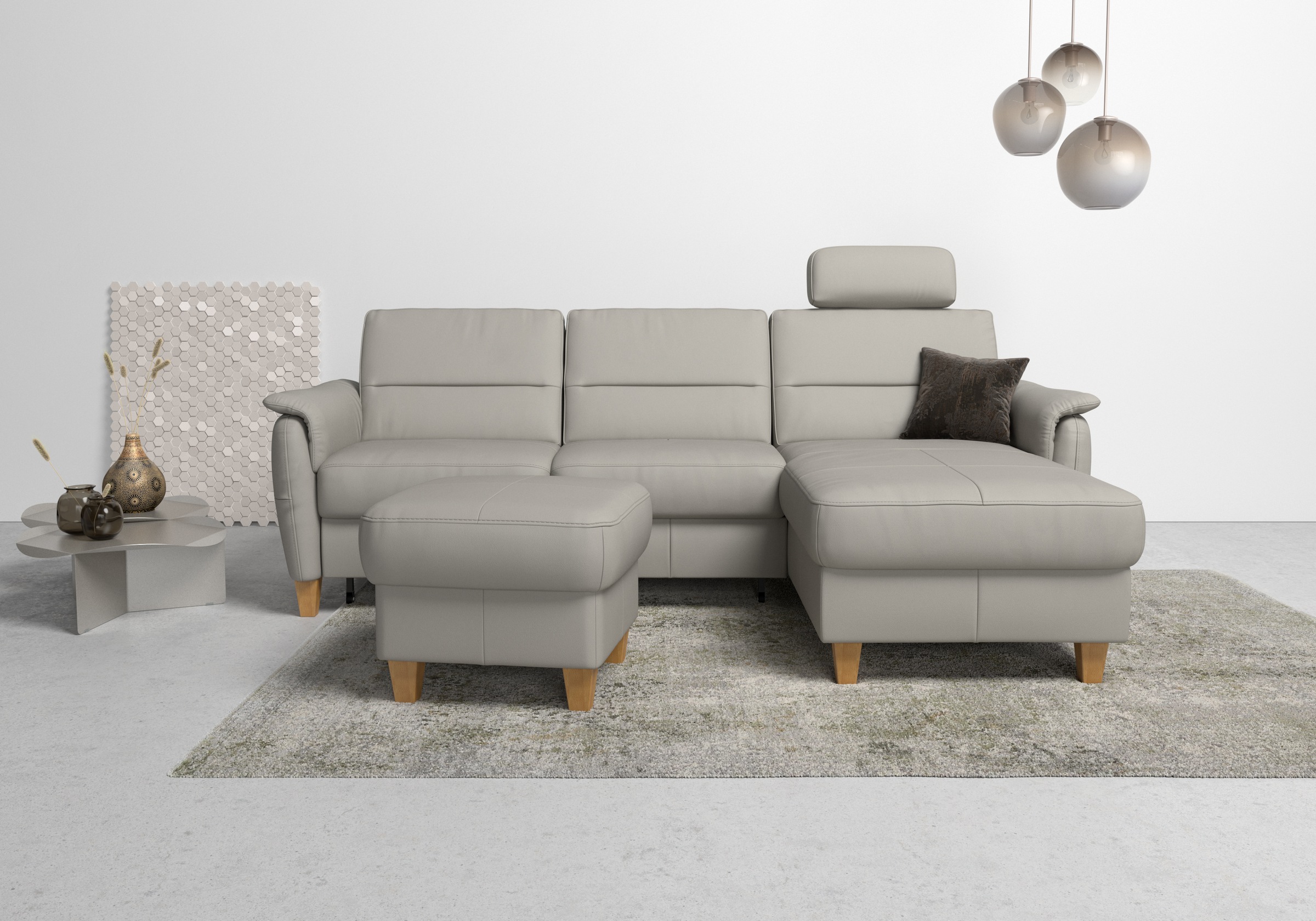 Home affaire Ecksofa »Palmera L-Form«, Federkern, wahlweise mit Bettfunktion und mit/ohne Bettkasten