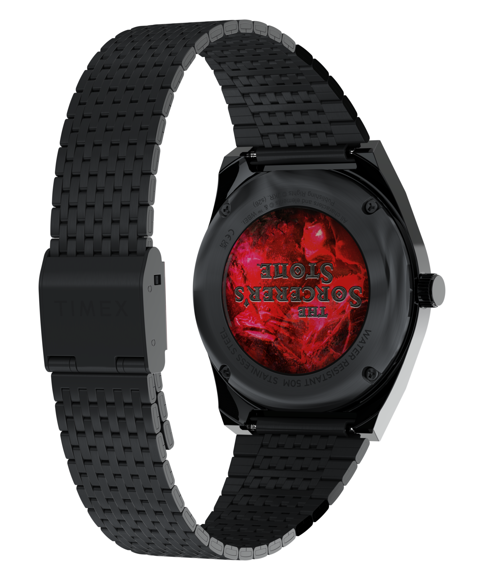 Timex Quarzuhr »Harry Potter Sorcerer's Stone Q Falcon Eye« Armbanduhr, Damenuhr, Herrenuhr, Edelstahlarmband, analog, Wochentag