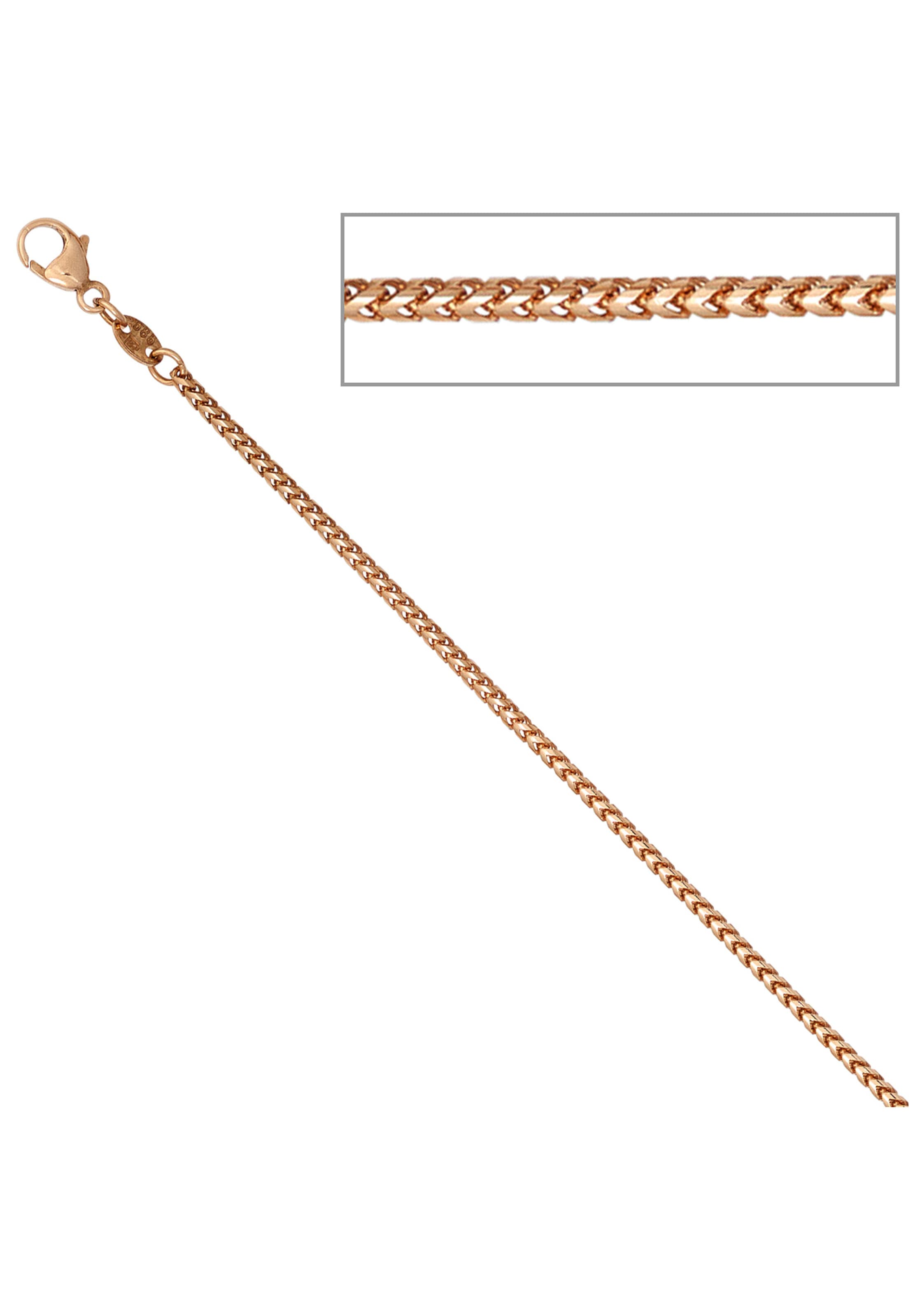 JOBO Goldkette, Bingokette 585 Roségold 50 cm 1,5 mm